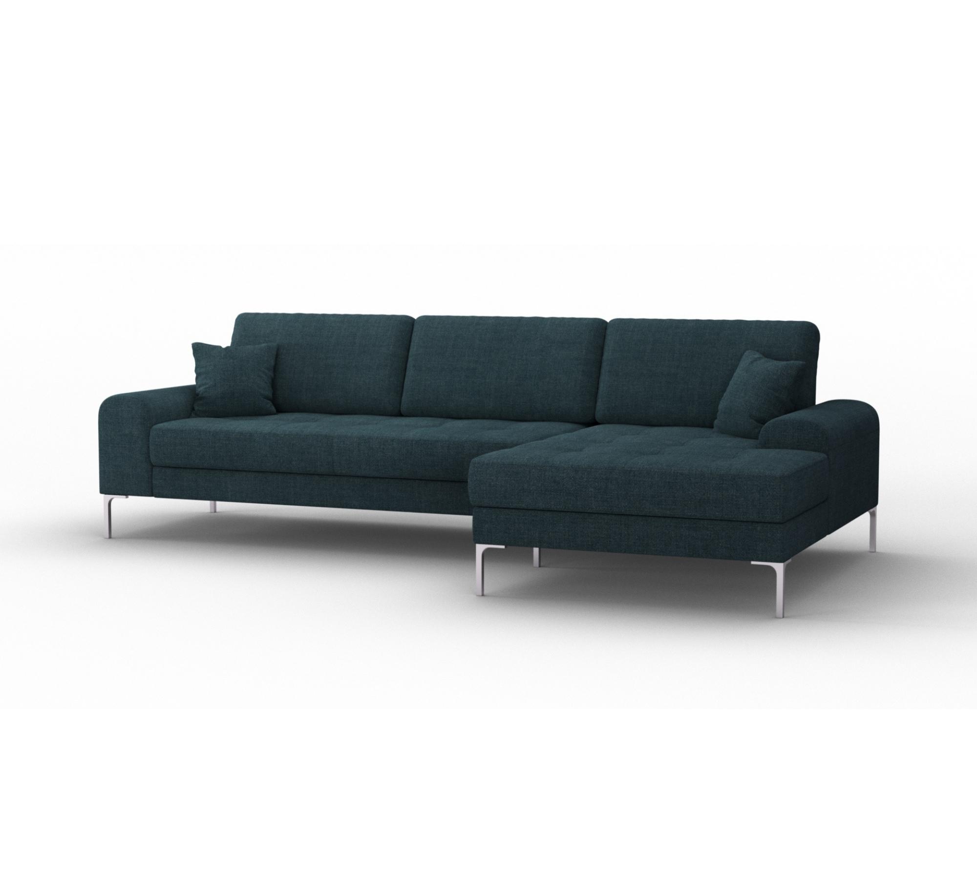 Rime Ecksofa mit Récamiere rechts Graugrün