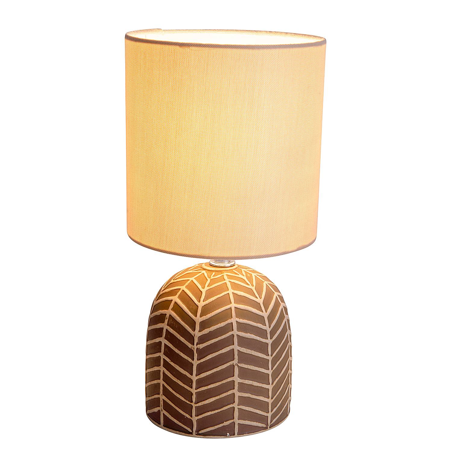 Folio Tischleuchte Eisen Leinen Beige