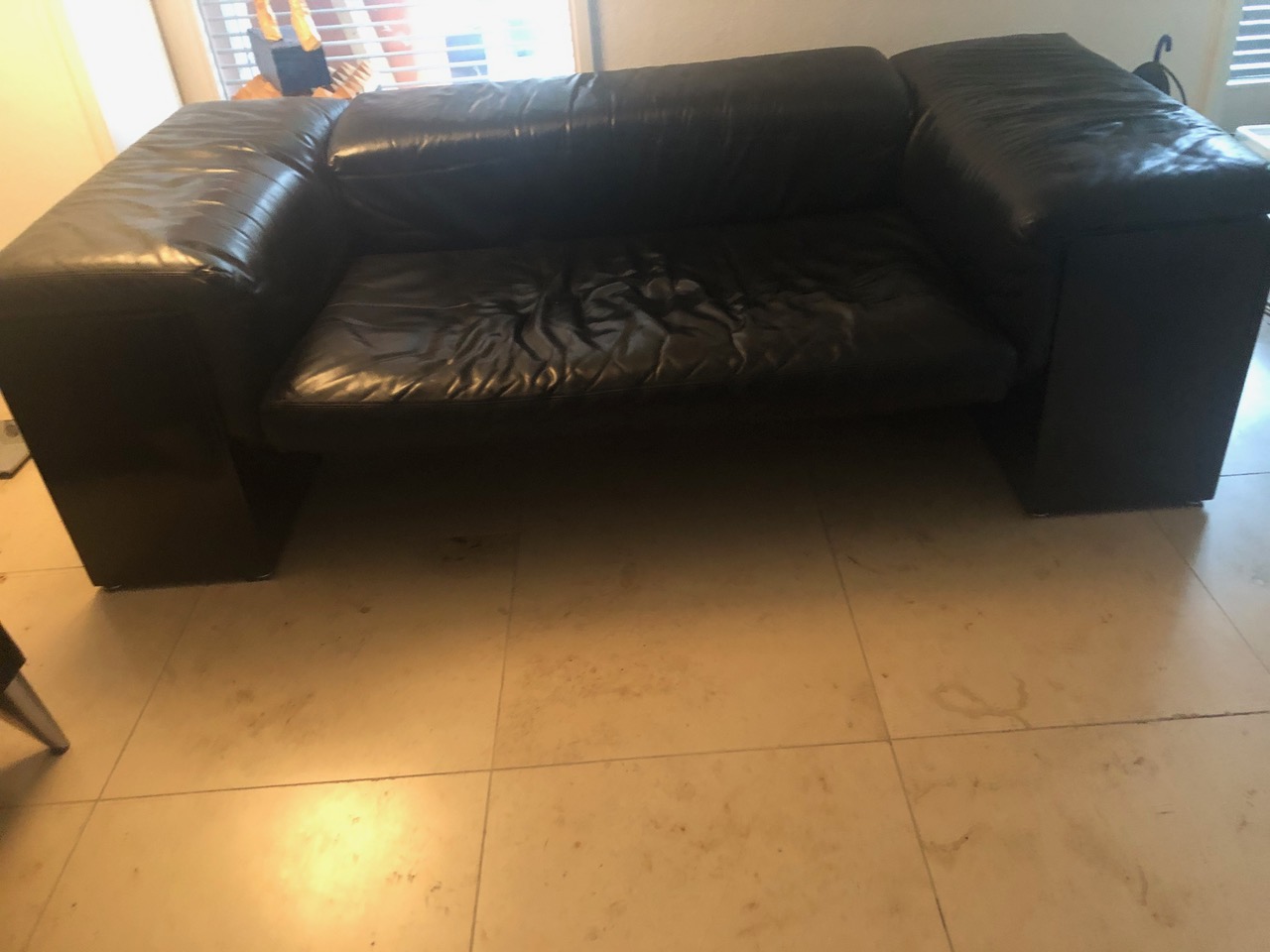 Brigadier Sofa 2-Sitzer Leder Schwarz