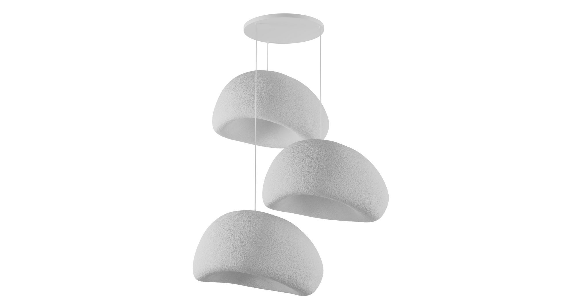3-Flammig Wabi Sabi Nami Pendelleuchte Weiß