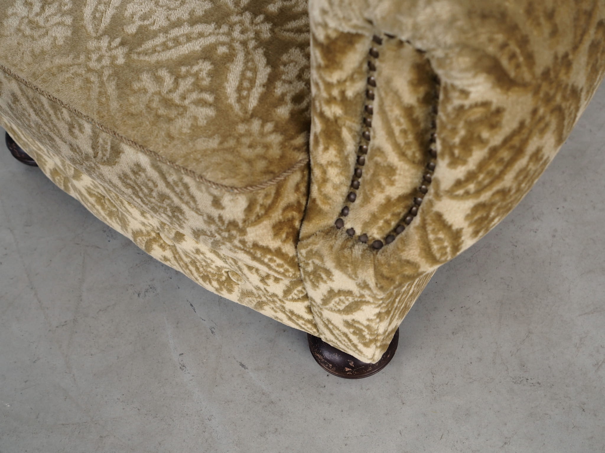 Poltrona Tessuto Legno Giallo Anni '60