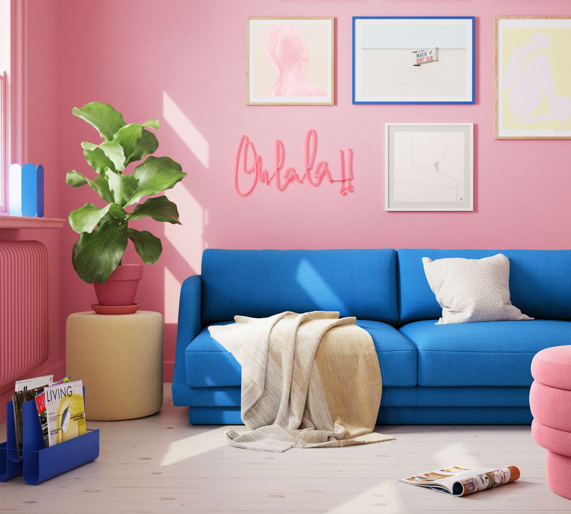 Emma Sofa 3-Sitzer Mark Cobalt Blue