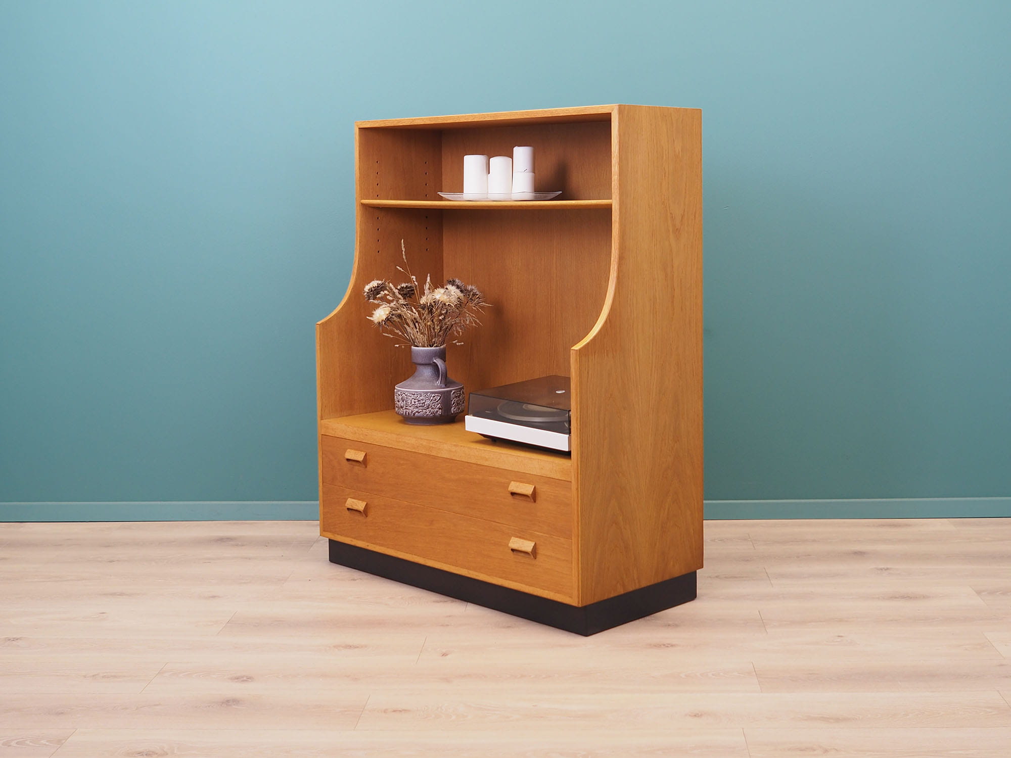 Vintage bookshelf wood brown 1970s