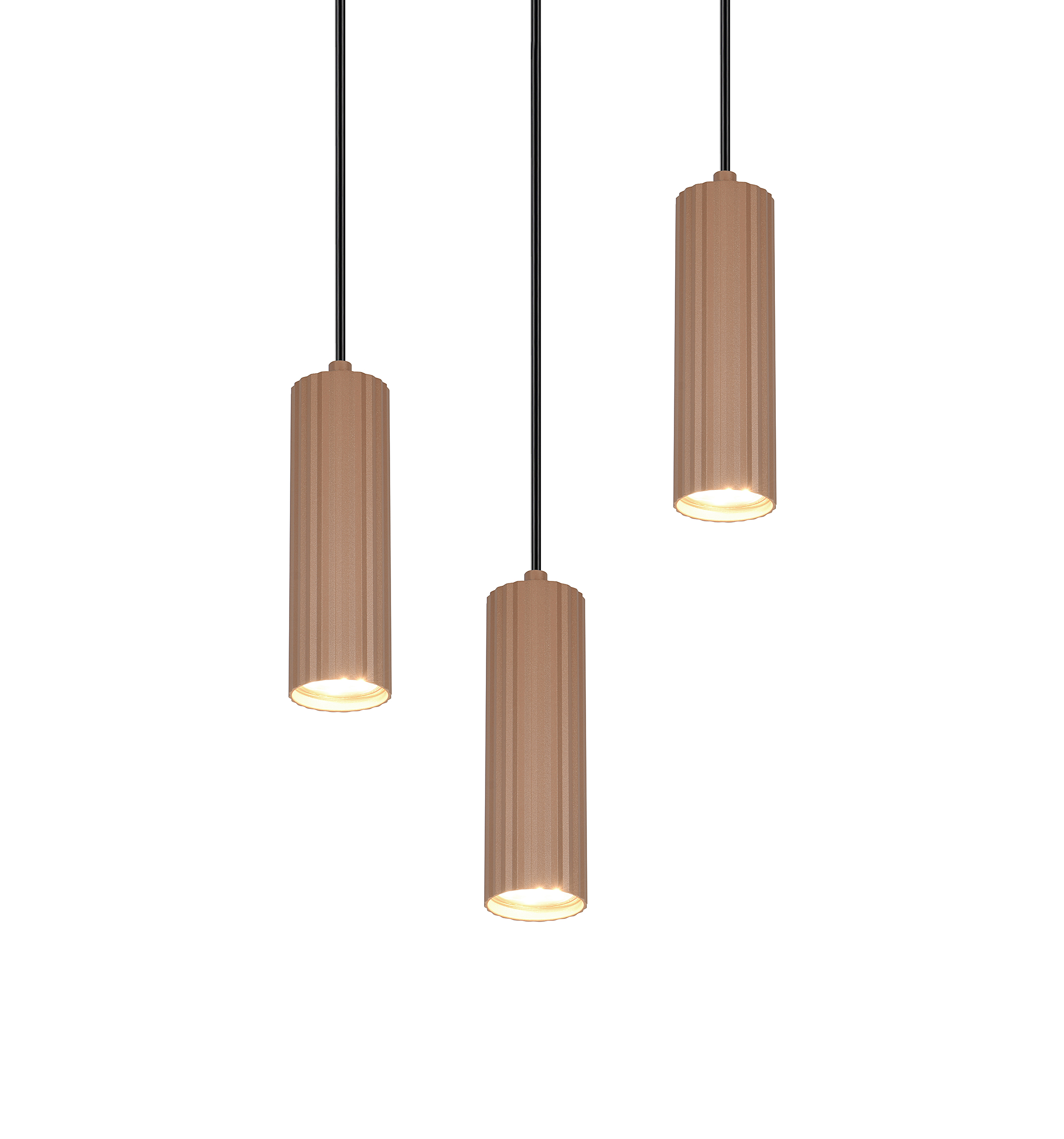 Pendelleuchte Soka 3-flammig Eisen Braun