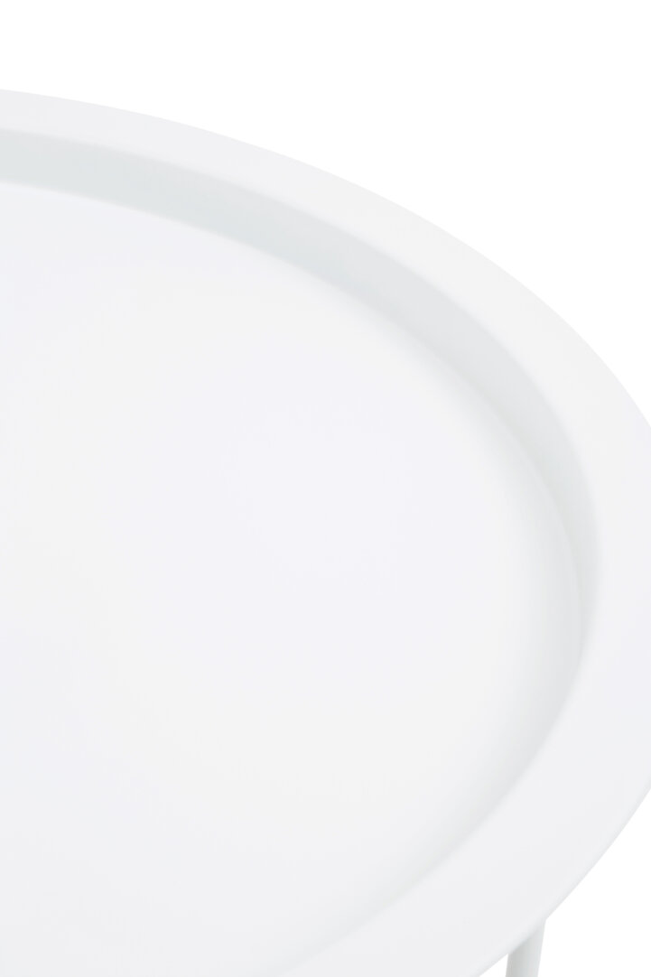 Steel Round Side Table Metal White