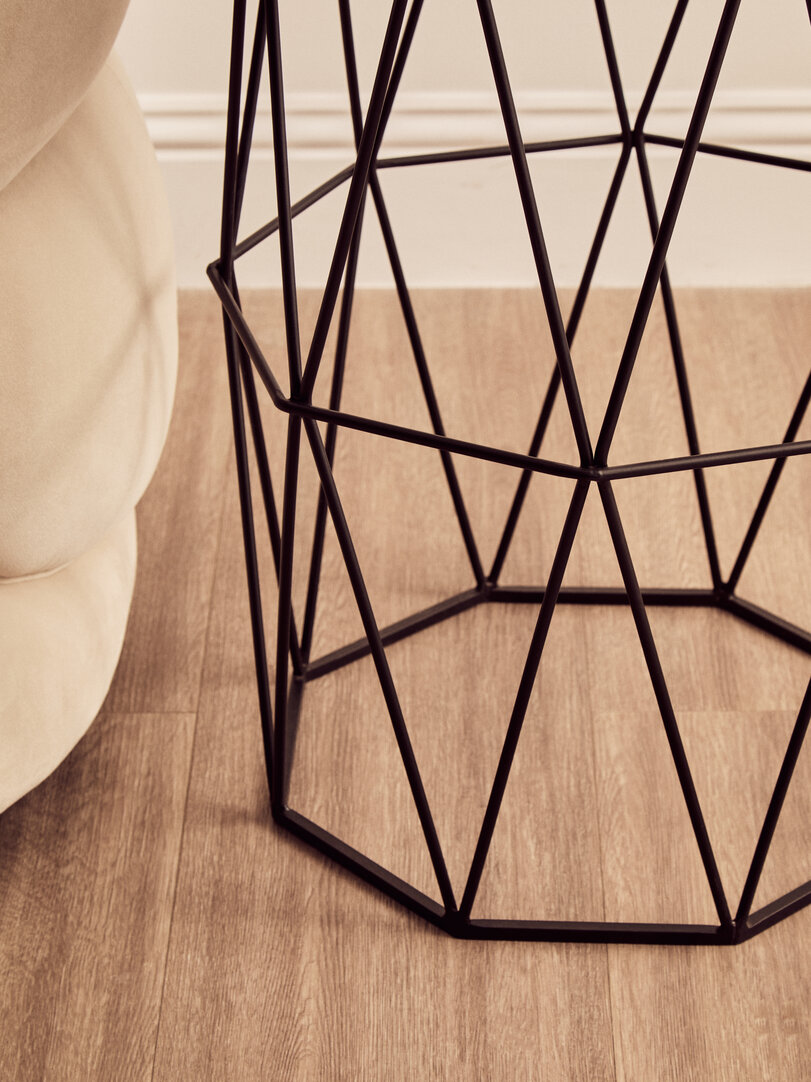 Shalimar Round Side Table Metal Marble