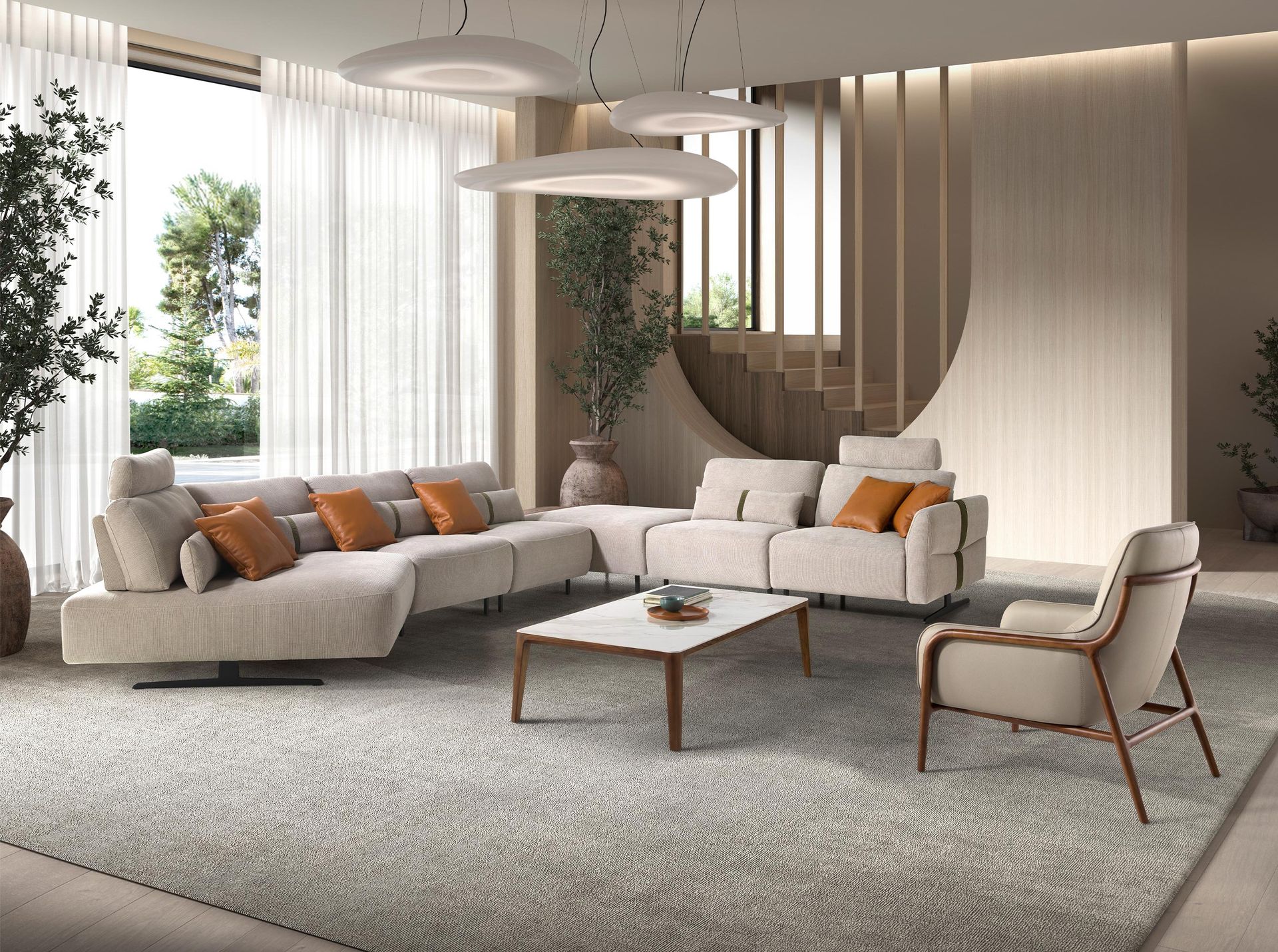 Modulares Sofa Récamiere Links Sand