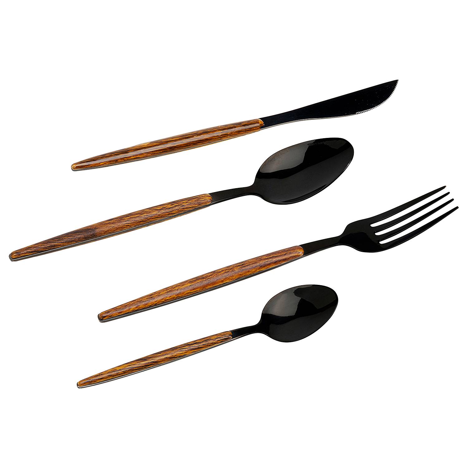 16x Besteck-Set Paris Edelstahl Braun