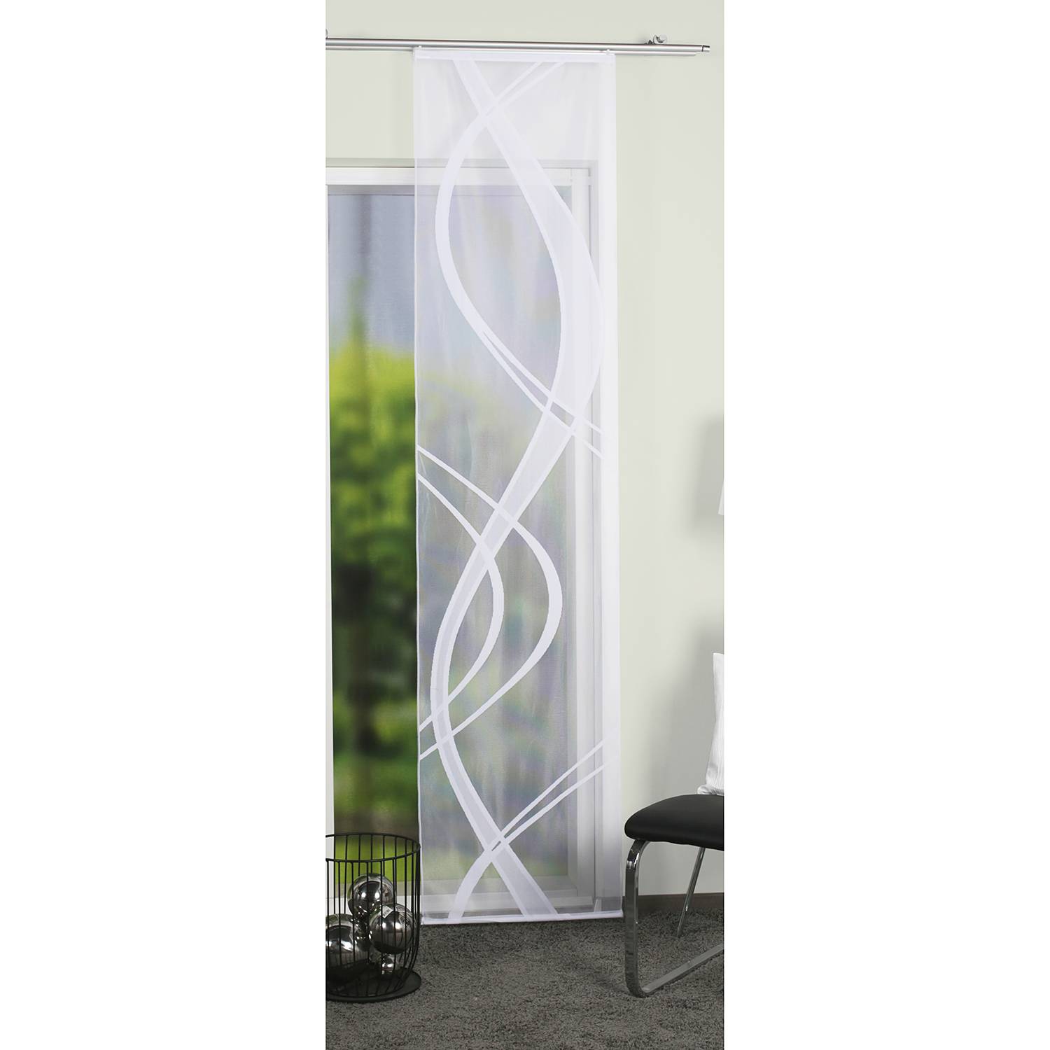 Schiebevorhang Tibaso I Polyester Weiß 57 x 225 cm