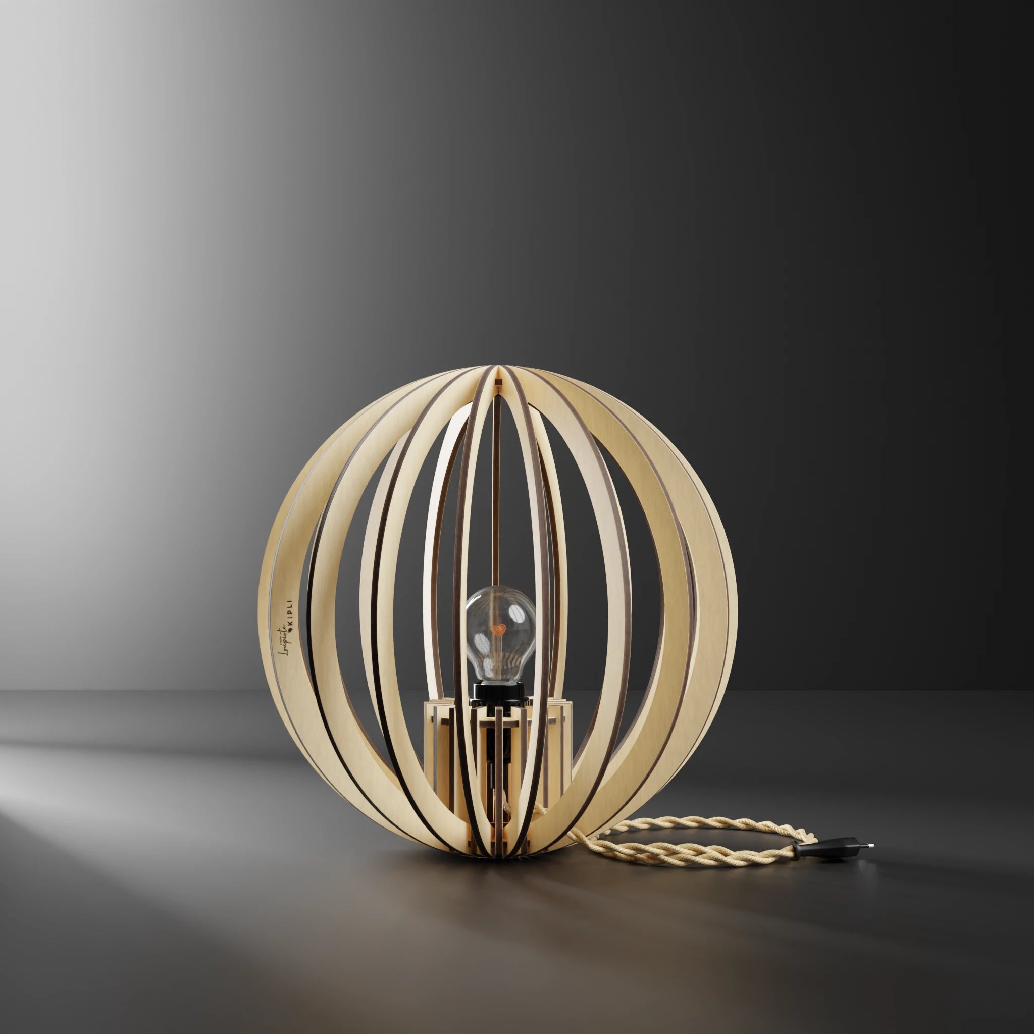 OYA Tischlampe Holz Weiß 35cm