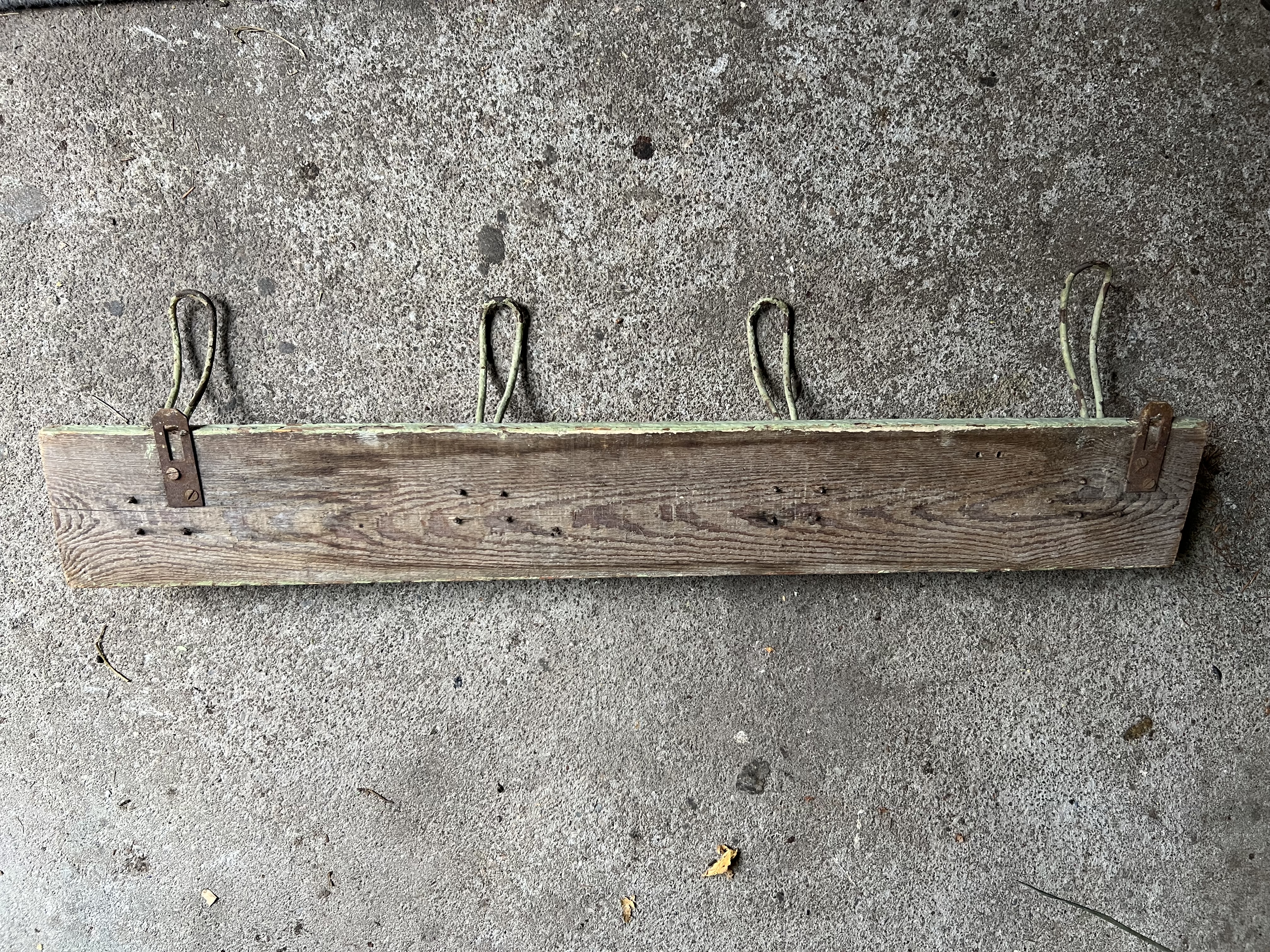 Vintage Wall Coat Rack Wood Green