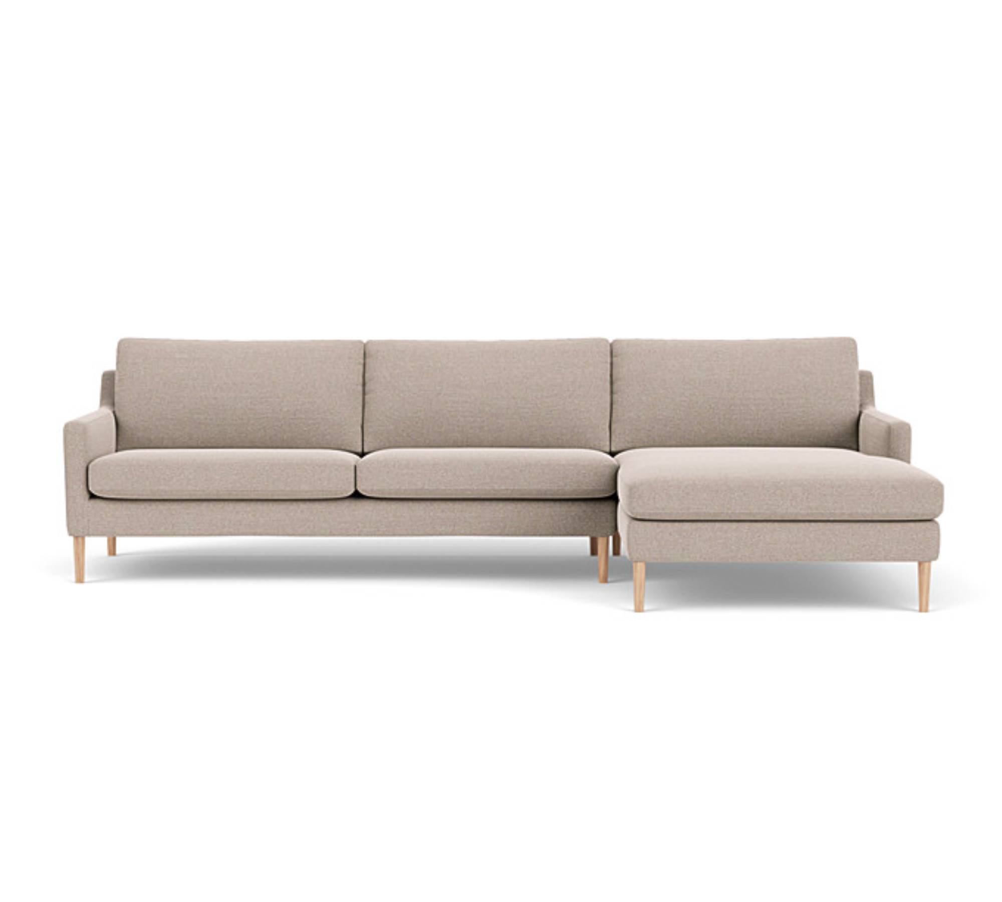 Astha Ecksofa Récamiere Rechts Beige Agnes Brown