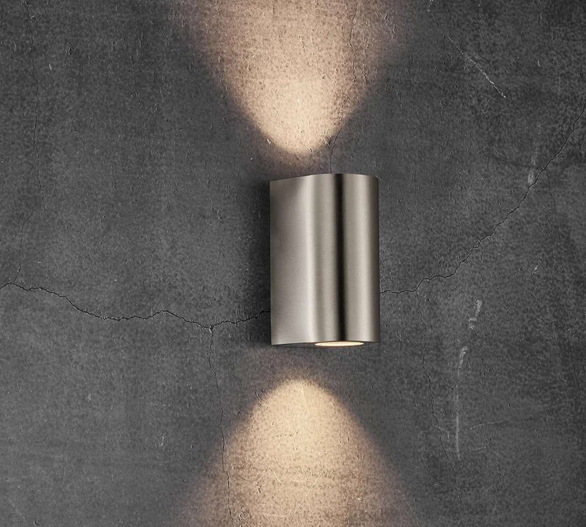 Wandleuchte 2-flammig Metall Silber