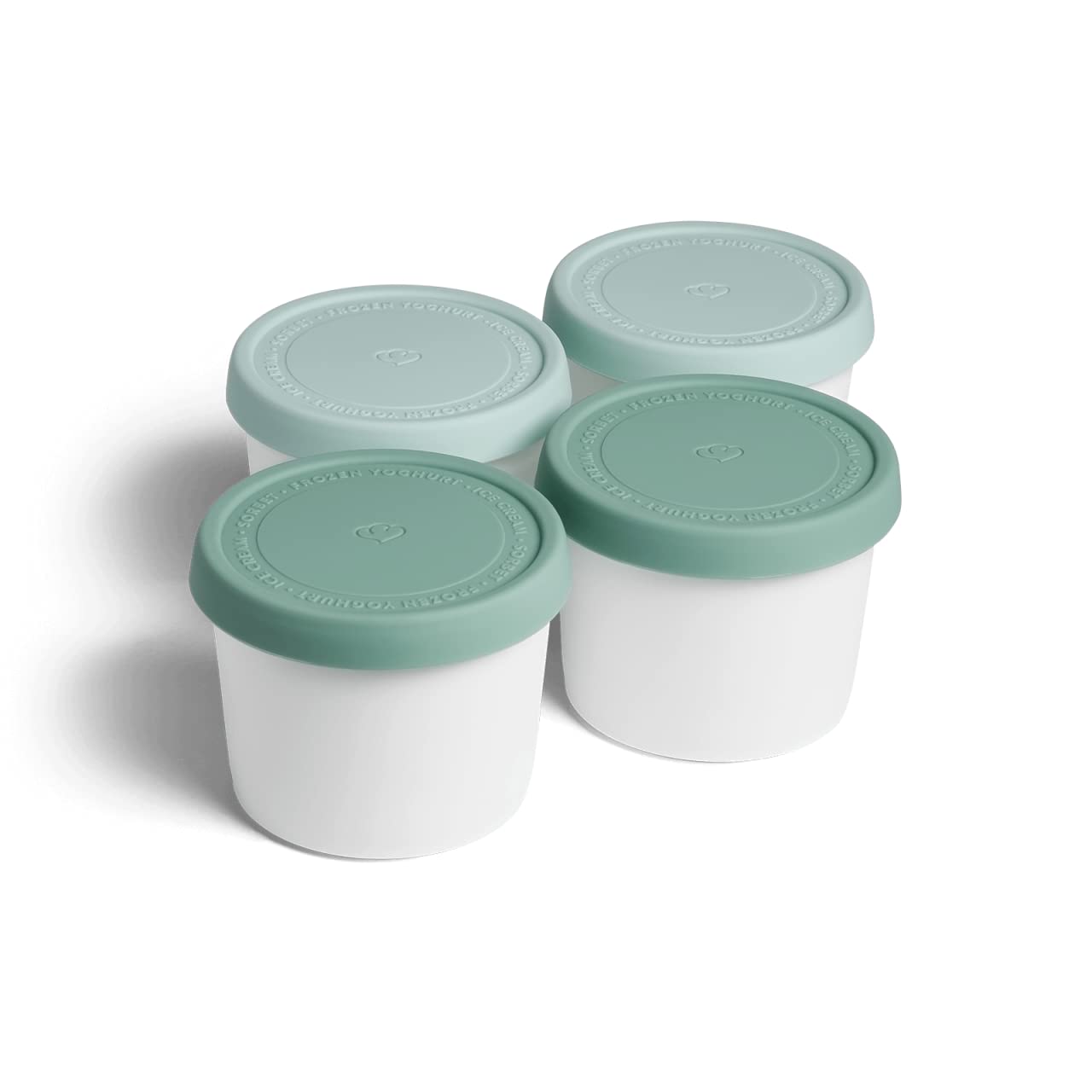 4x Eisbehälter Kunststoff Weiß 400 ml