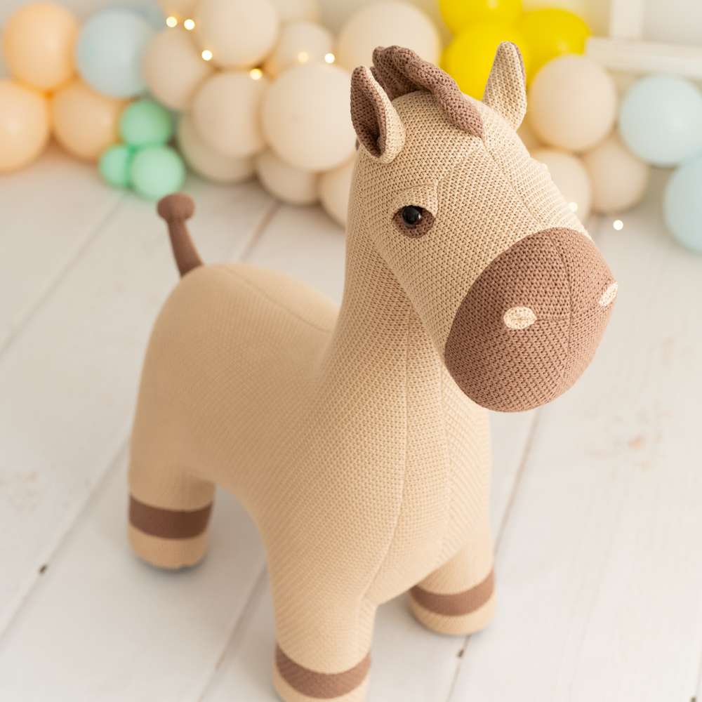 Horse Maxi Plush Toy Cotton Brown
