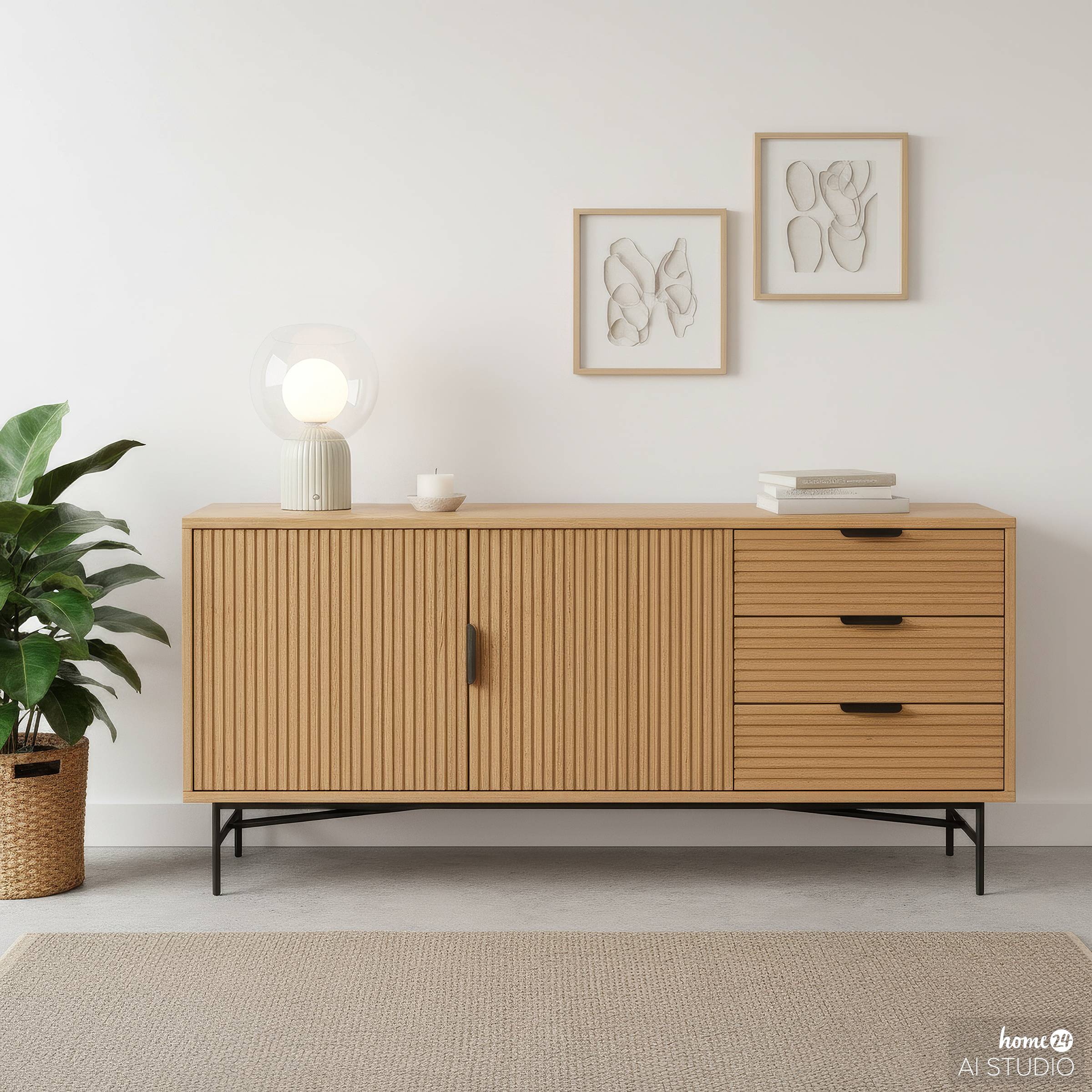 Akku-Tischleuchte VISOR Glas Eisen Beige