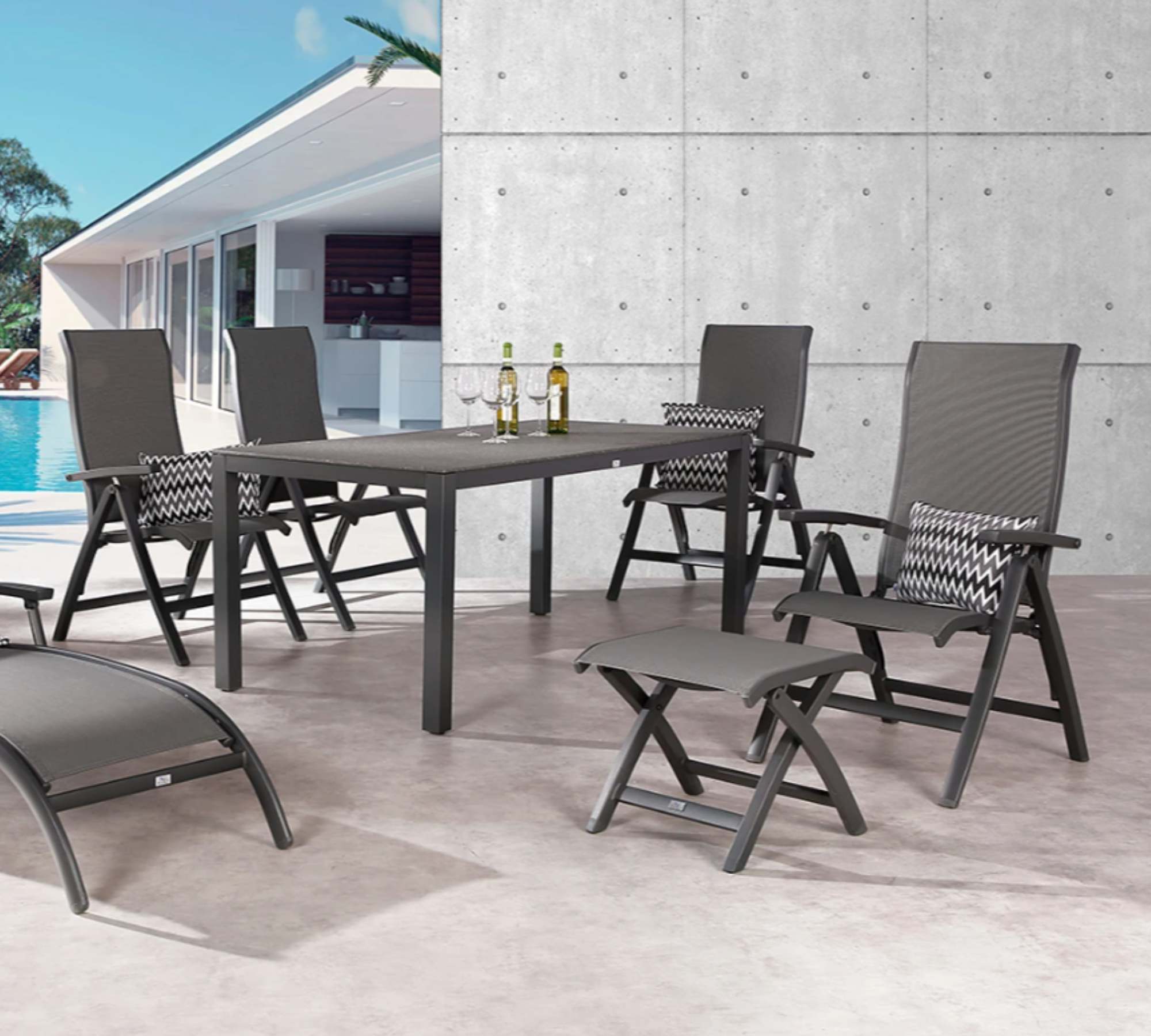 Klappstuhl Aluminium Textil Anthrazit