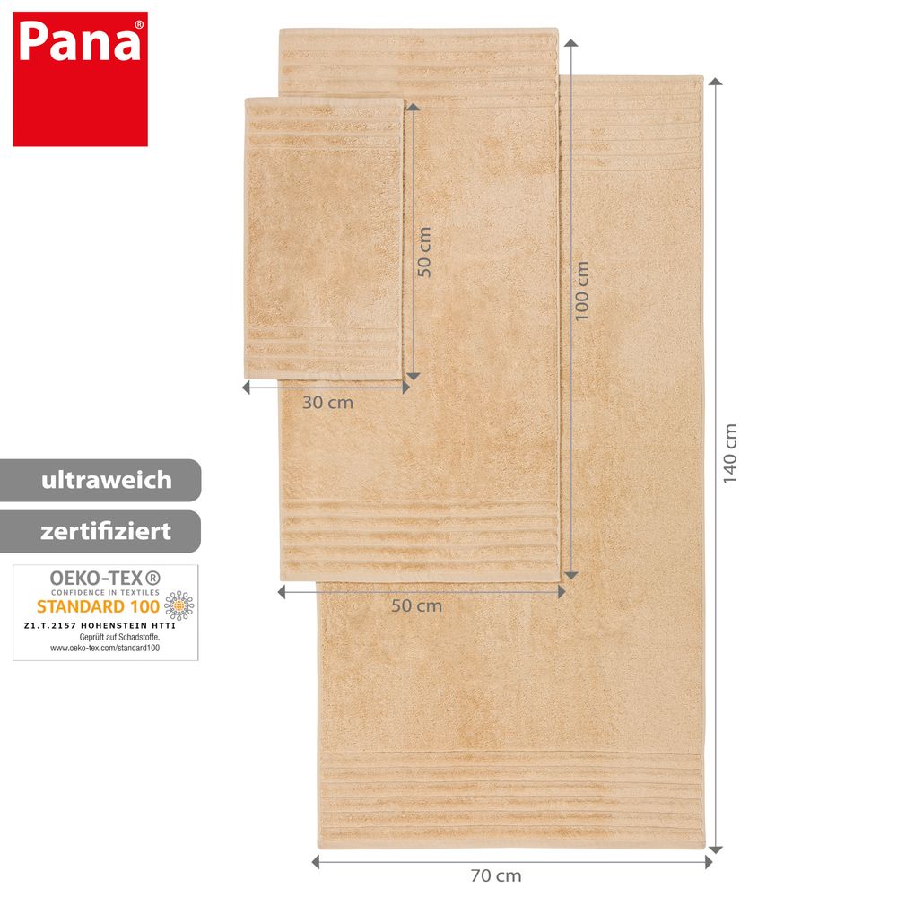4-tlg. Handtuch-Set aus Baumwolle Beige Öko-Tex Standard