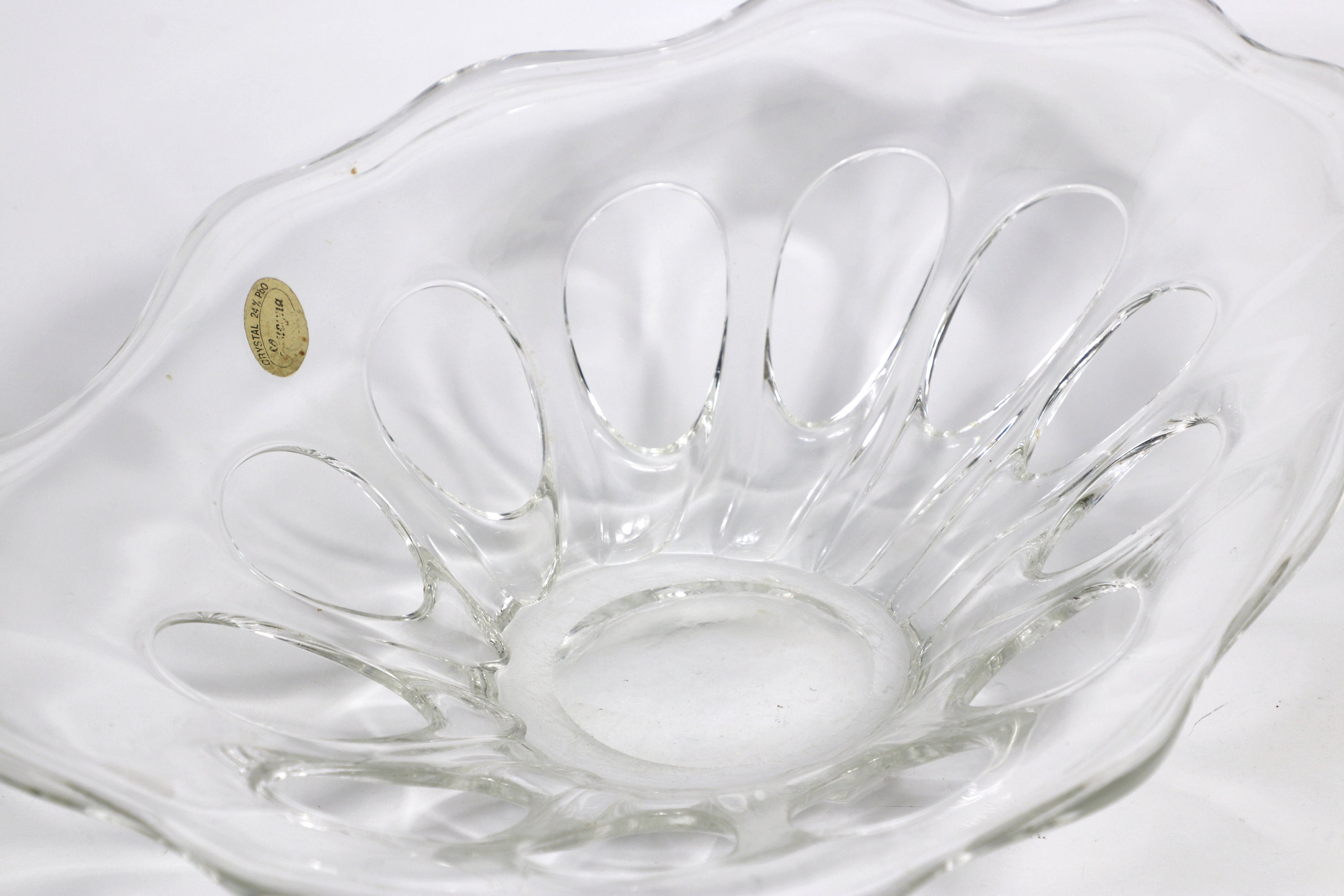 Vintage Handmade Fruit Bowl Lead Crystal