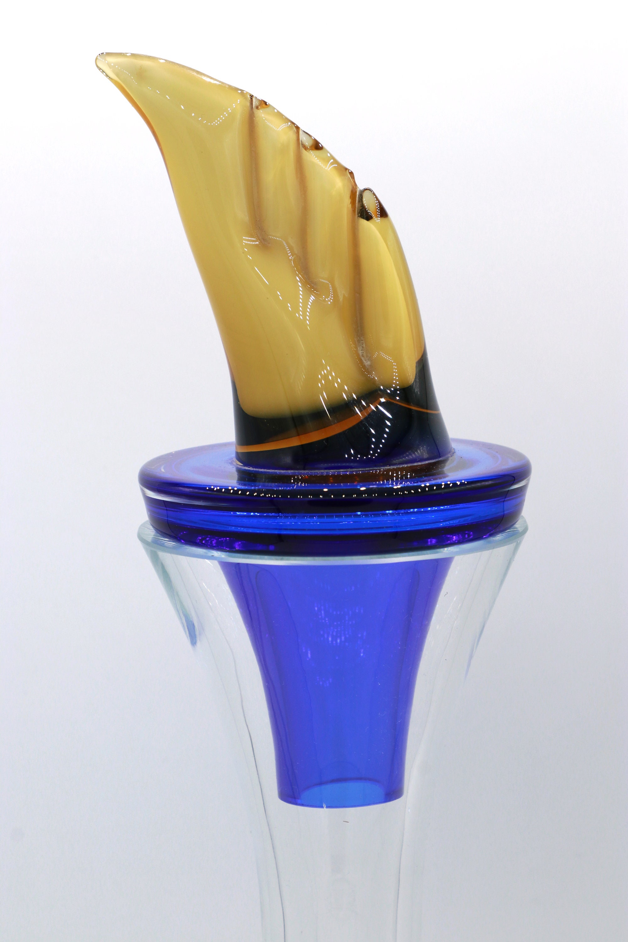 Vintage Postmodern Weinkaraffe Glas