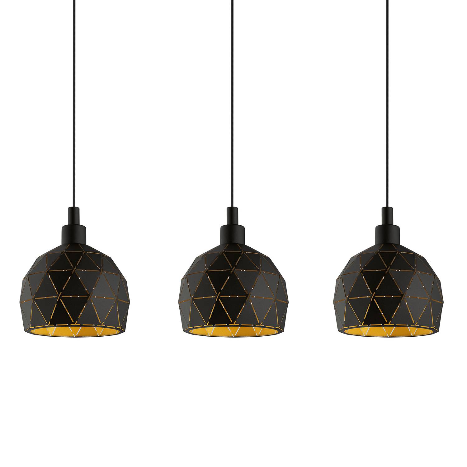 Roccaforte III Pendant Lamp Steel Black 3-light