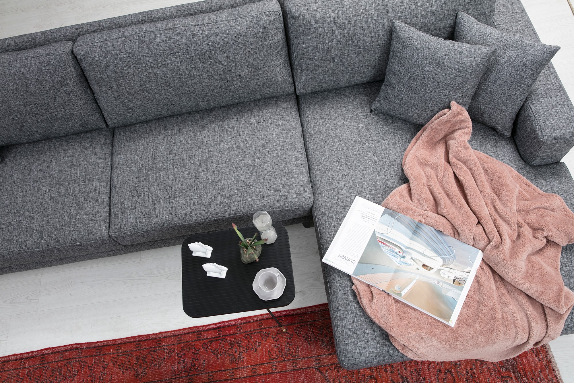 Nordic Ecksofa Rechts Grau