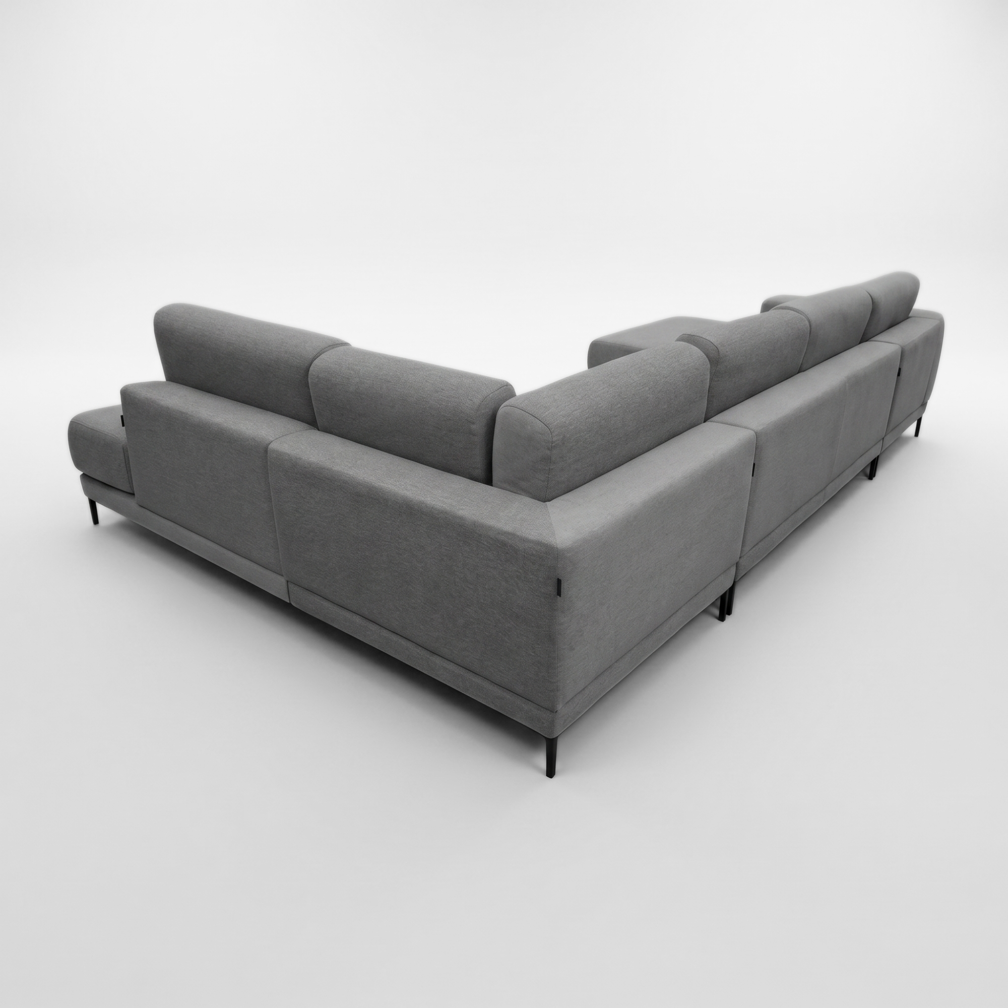 Tyme Sofa Landscape With Récamiere Fine Fabric Slate Grey