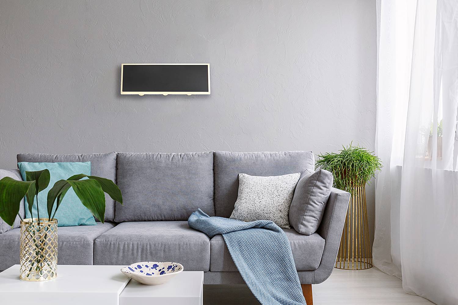 3-Light Wall Lamp Saidy Iron Acrylic Glass