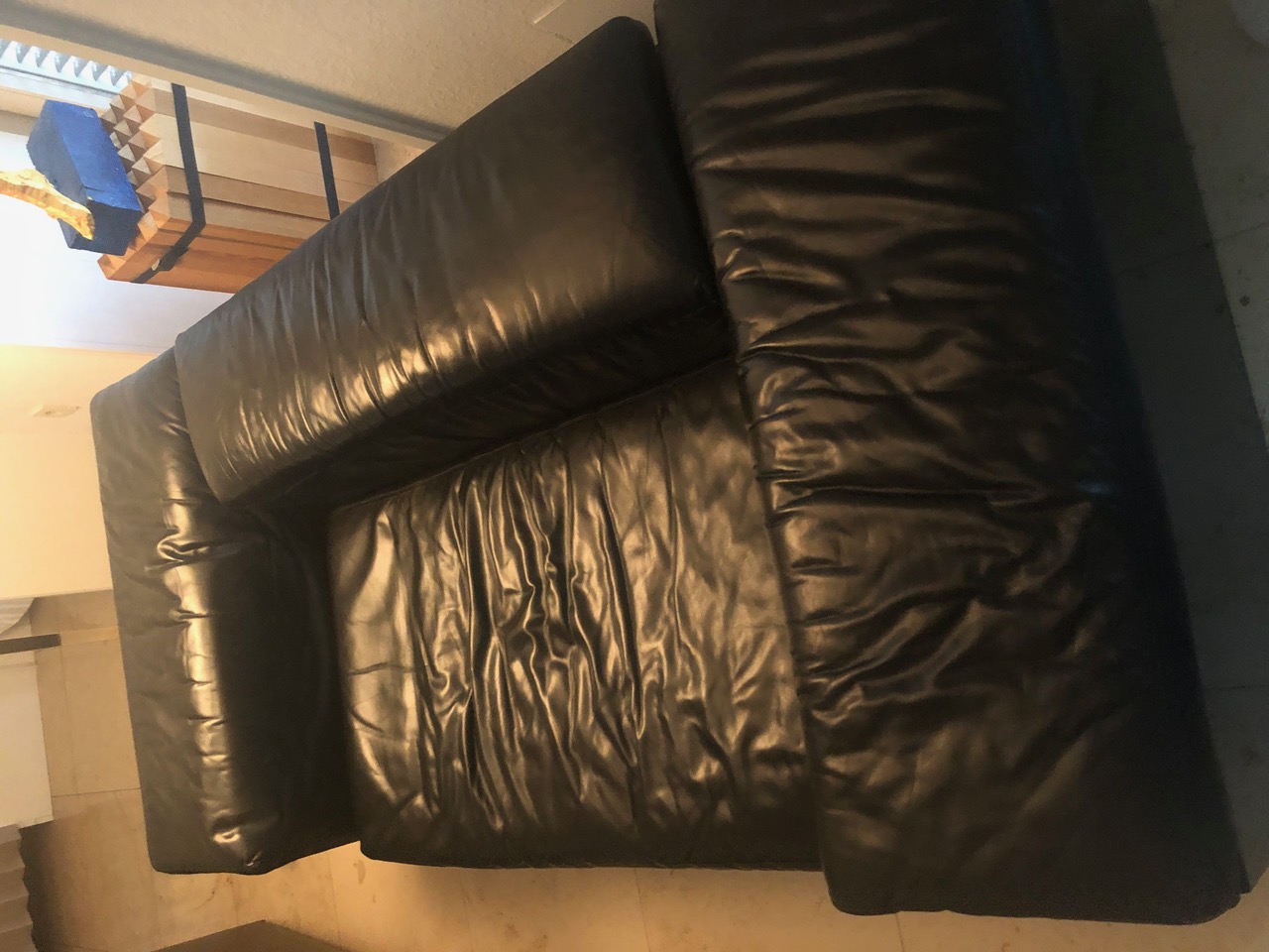 Brigadier Sofa 2-Sitzer Leder Schwarz