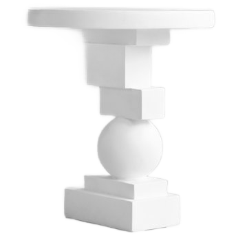 Artist Side table Fiber concrete Bone white