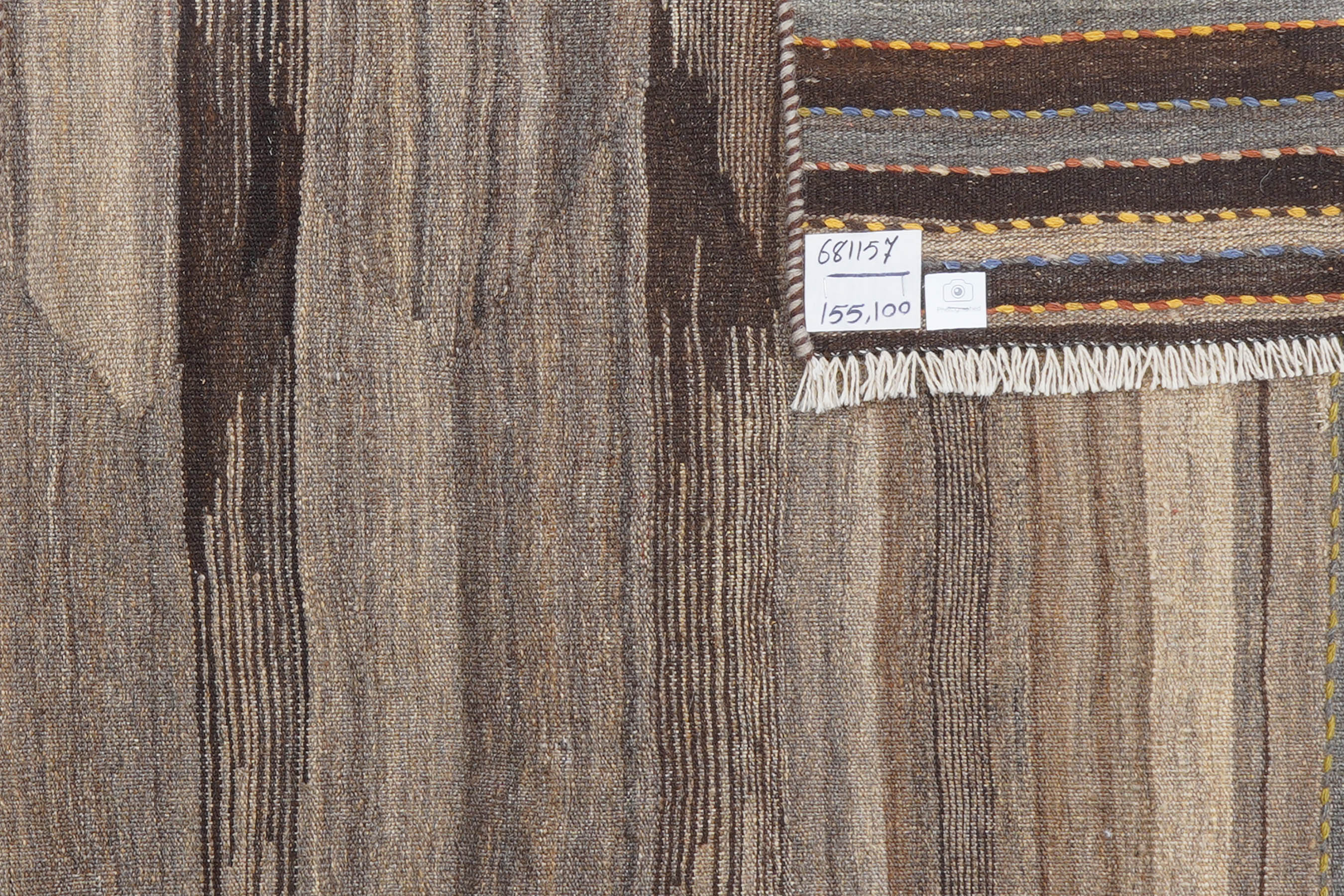 Kilim Gashgai Teppich Wolle Grau