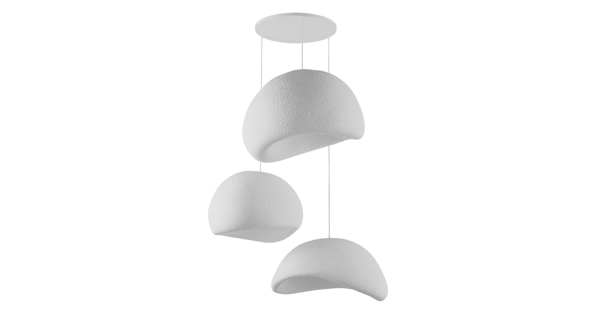 3-Flammig Wabi Sabi Shibumi Orbs Pendelleuchte Weiß
