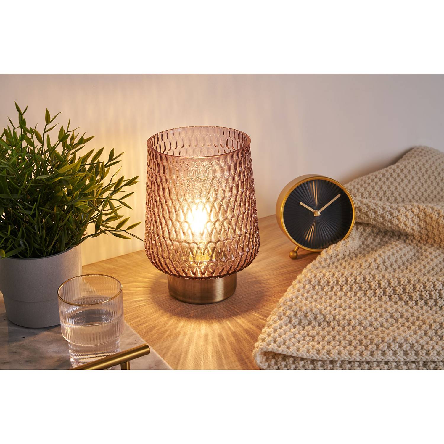 LED-Tischleuchte Braun
