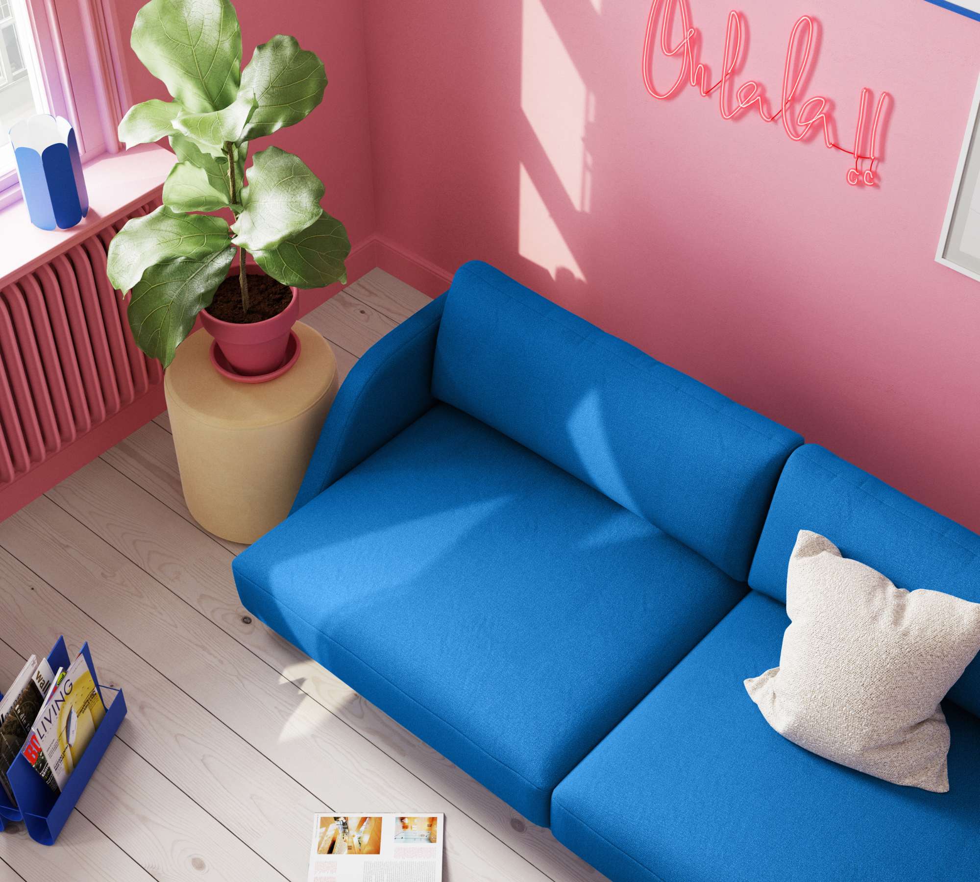 Emma Sofa 3-Sitzer Mark Cobalt Blue