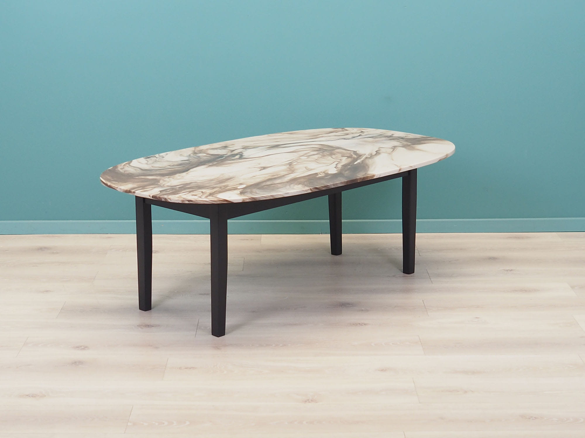 Vintage Coffee Table Wood Stone Multicolor 1970s