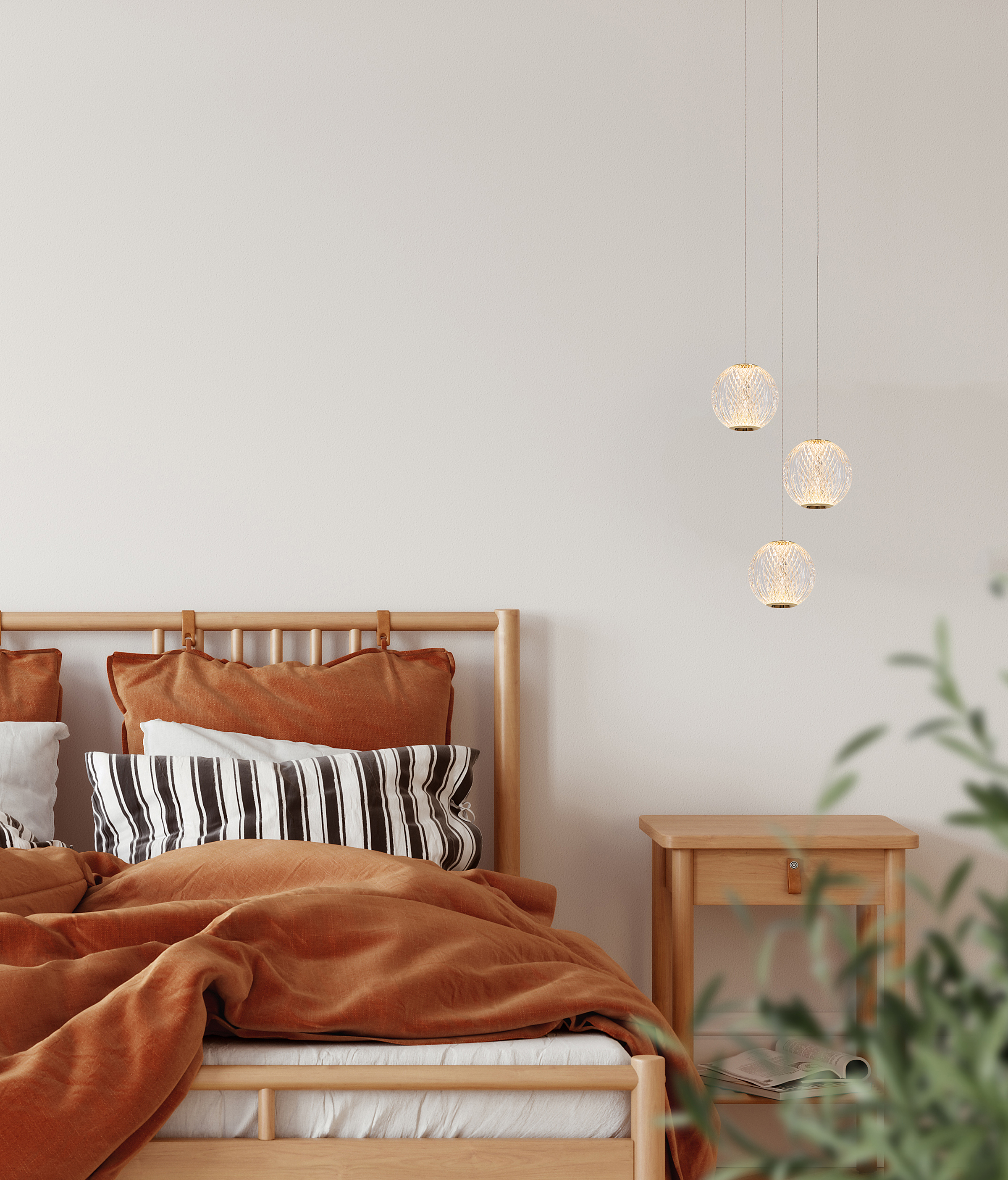 3-Flammig Cintra Typ A Pendelleuchte  Acrylglas Transparent