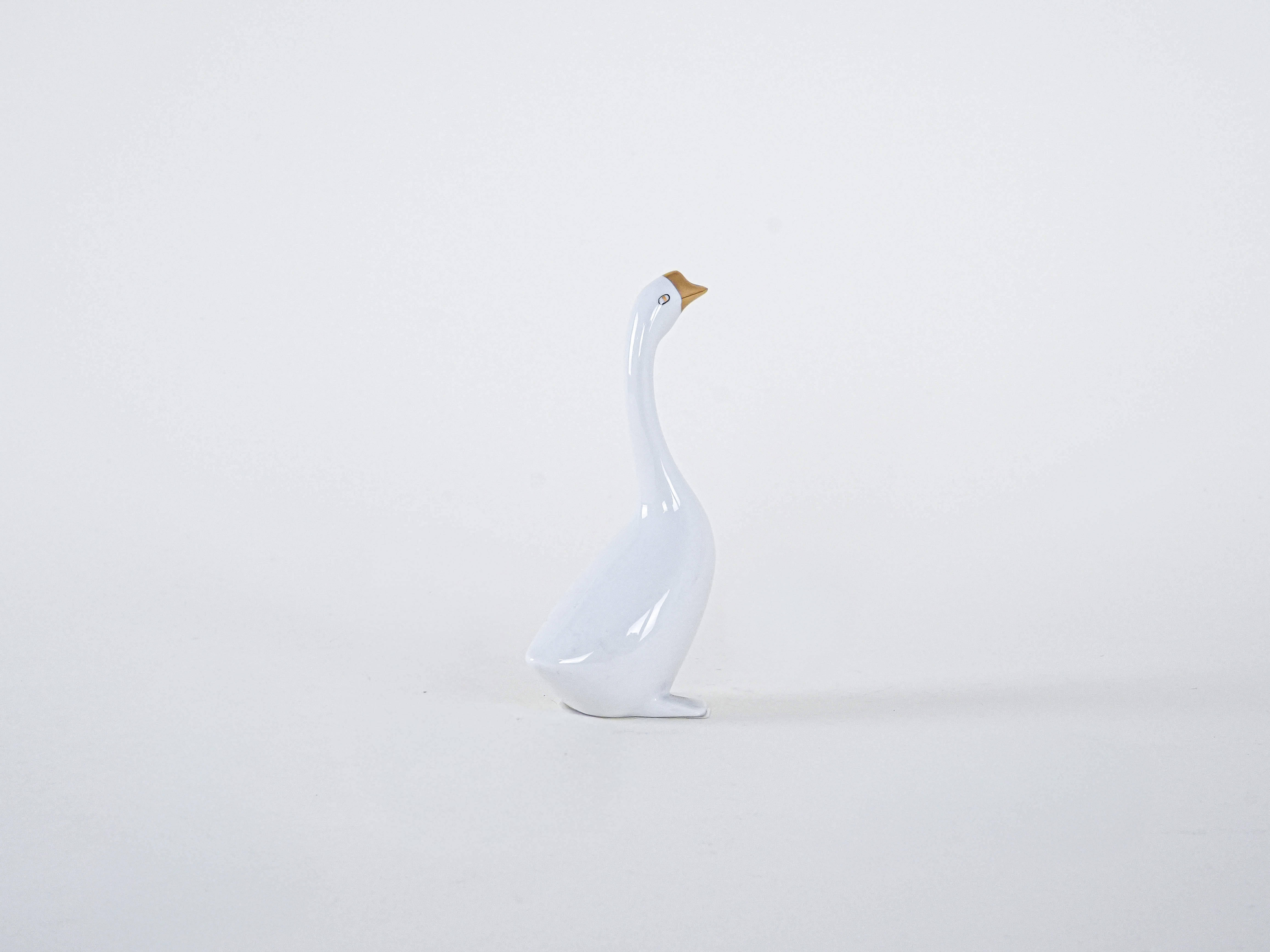 Porzellan-Gänsefigur Weiß 1960er Jahre