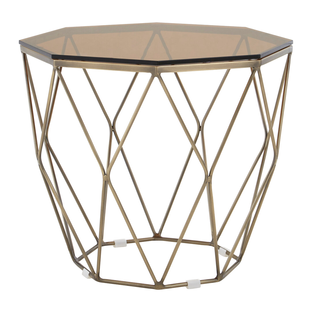 Allure Side Table Metal Glass Bronze