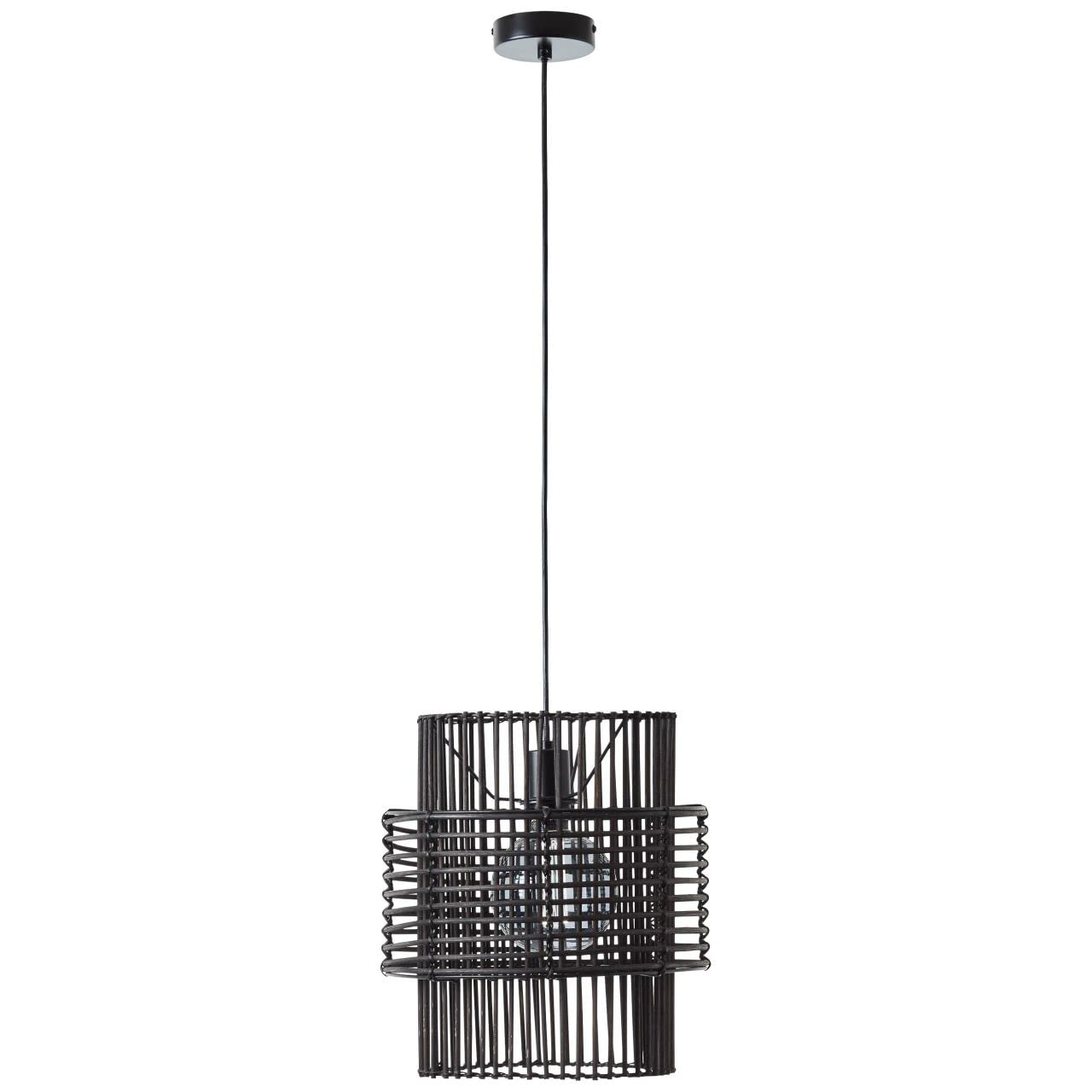 Chatham Pendelleuchte Metall Rattan Schwarz