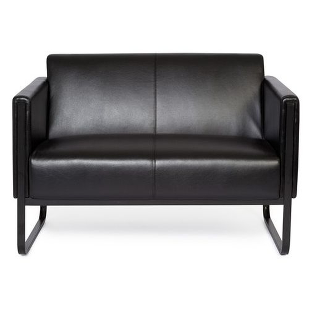 BALI BLACK 2-Sitzer Sofa Kunstleder Schwarz