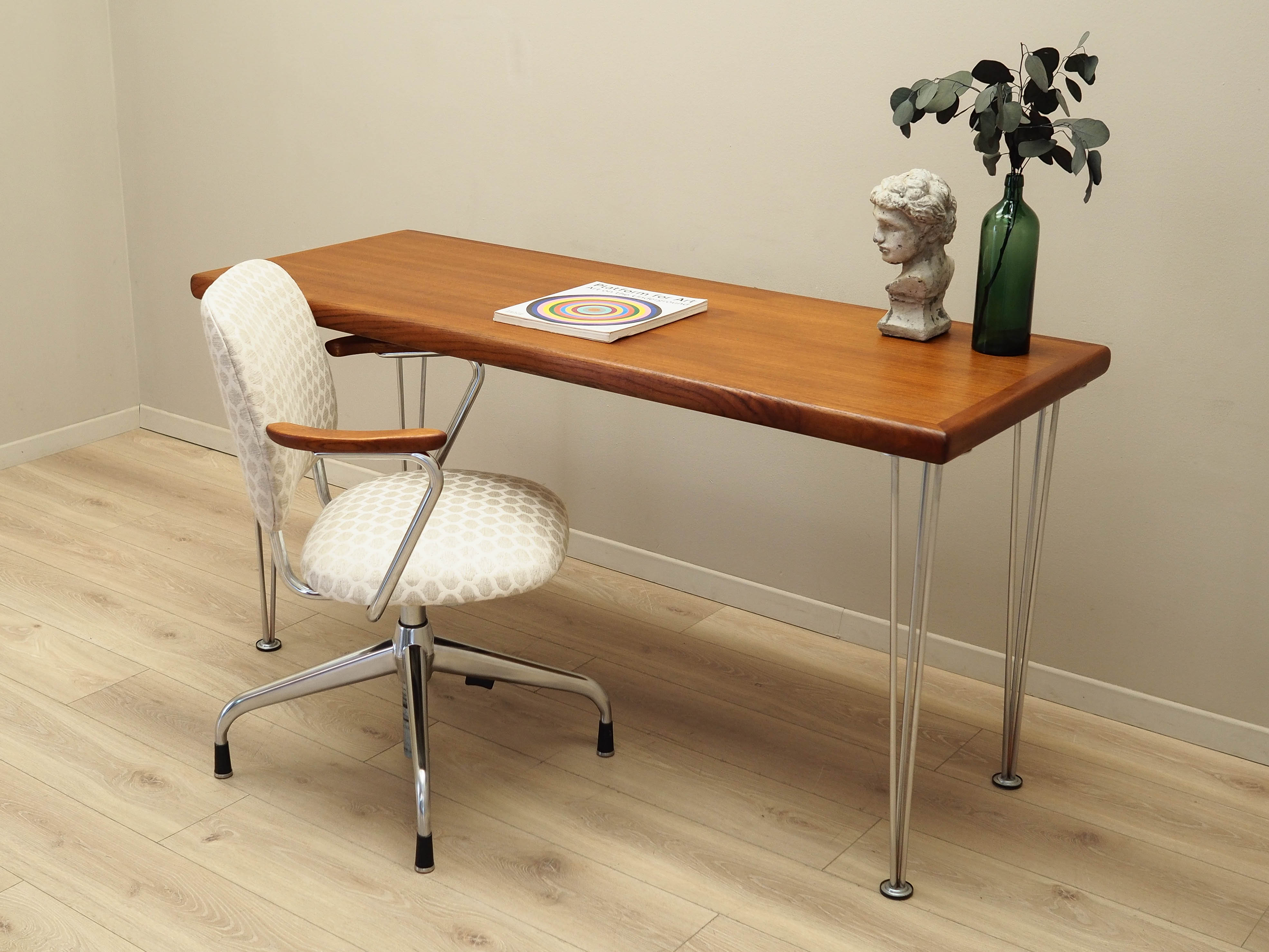 Schreibtisch Teakholz Metall Braun 1970er Jahre