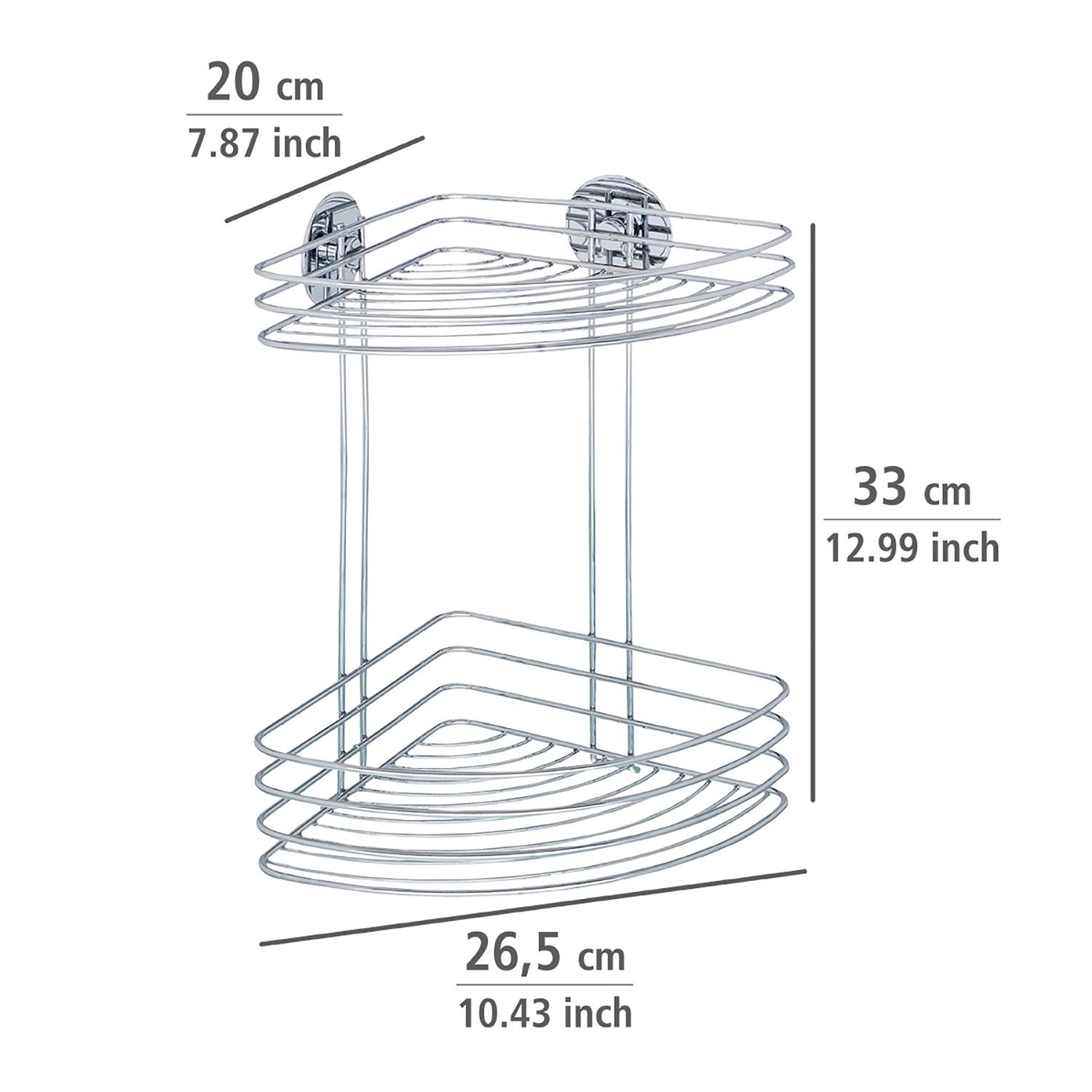Butono Turbo-Loc Corner shelf Steel Chrome