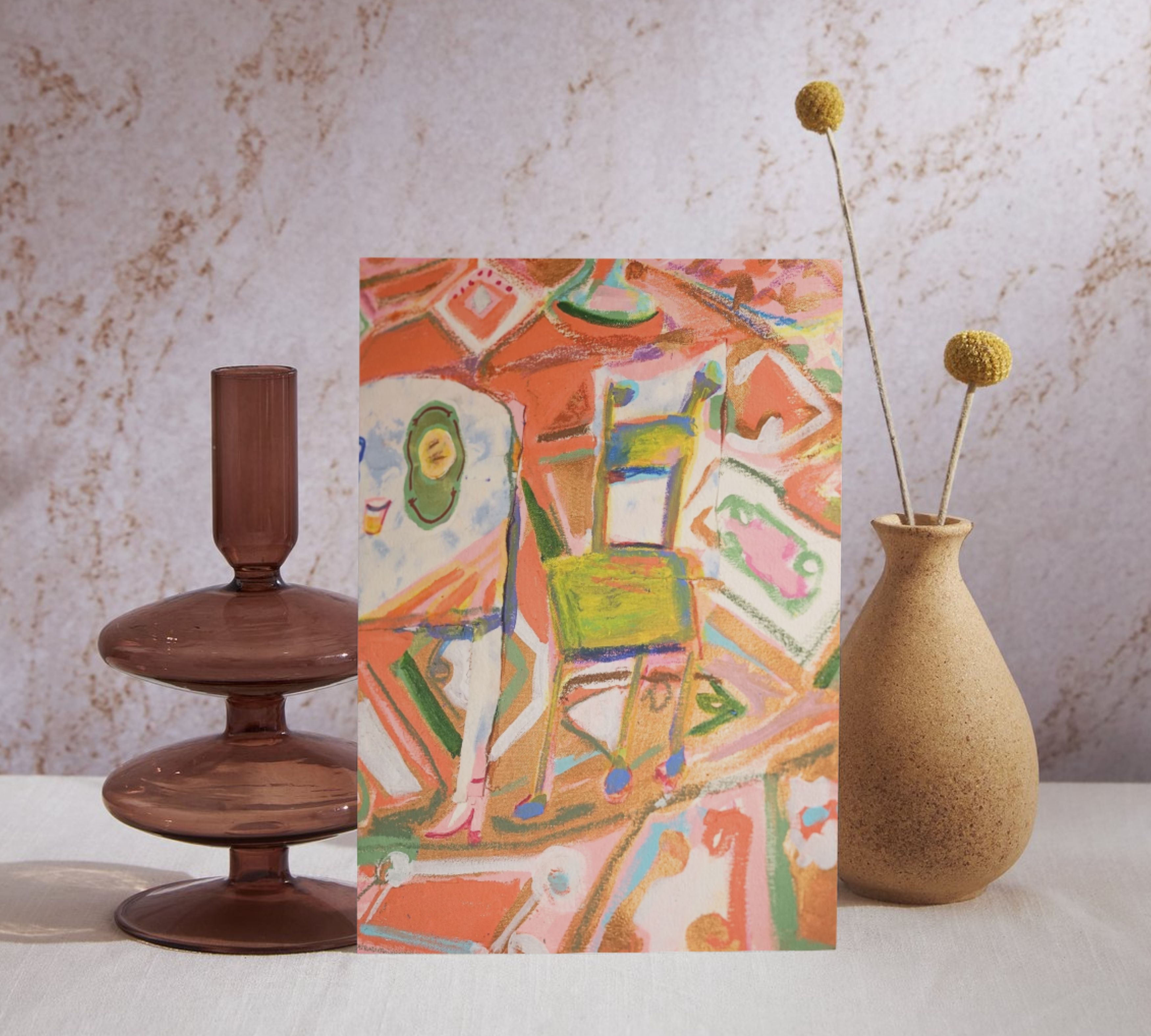 Il Tavolo con arepa hallway Art printMulticolor
