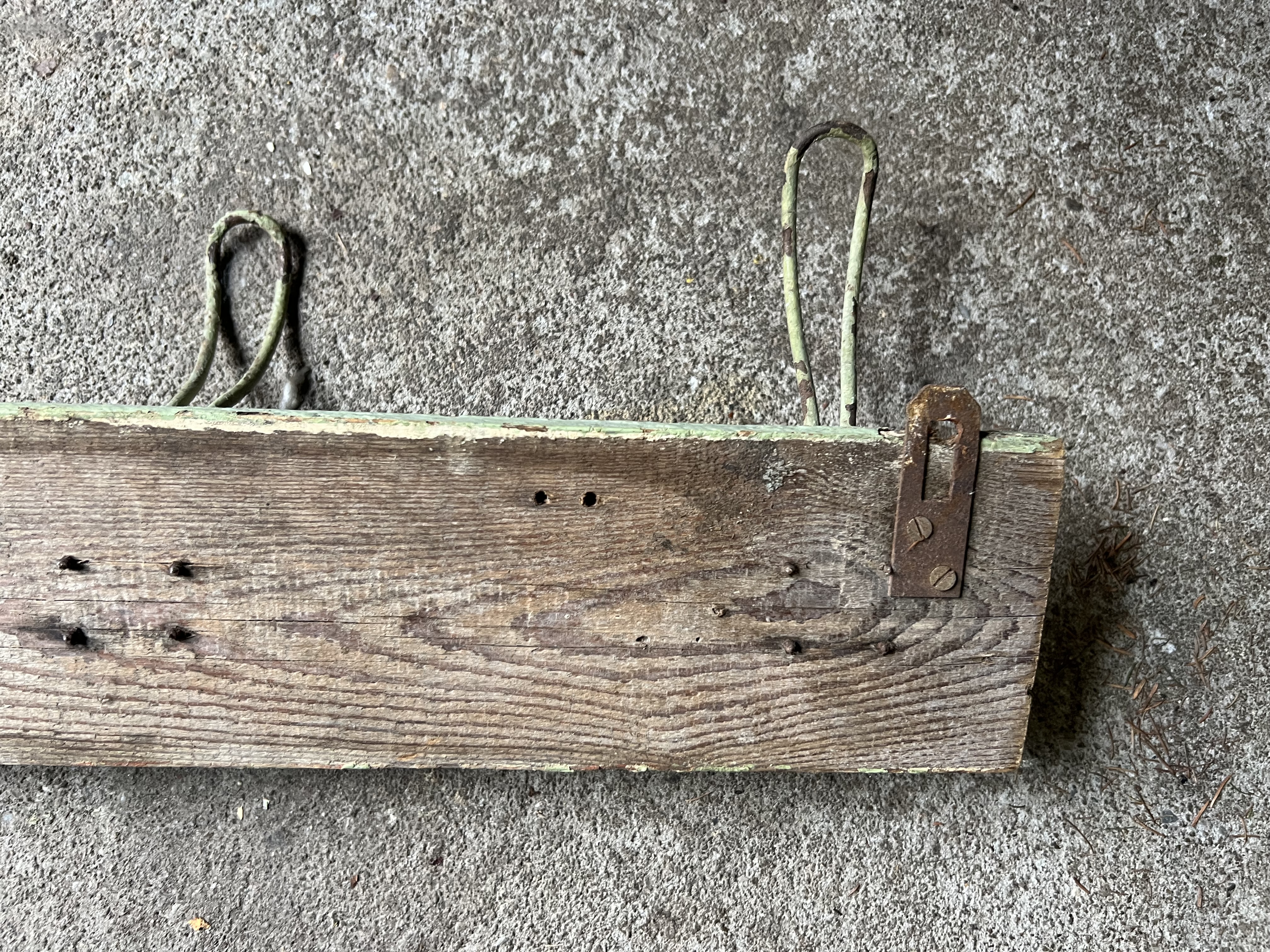 Vintage Wall Coat Rack Wood Green