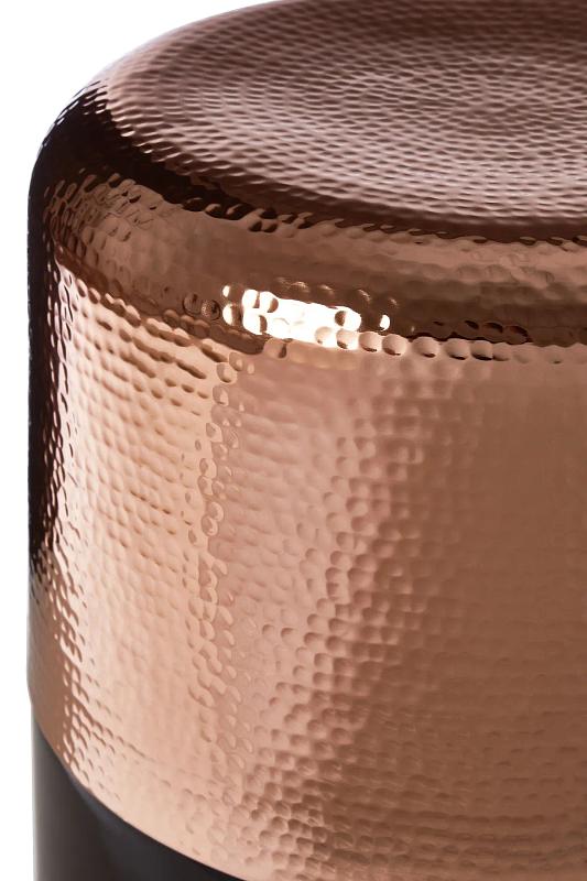 Margot Schwarzes Glas und Kupfer Beistelltisch
