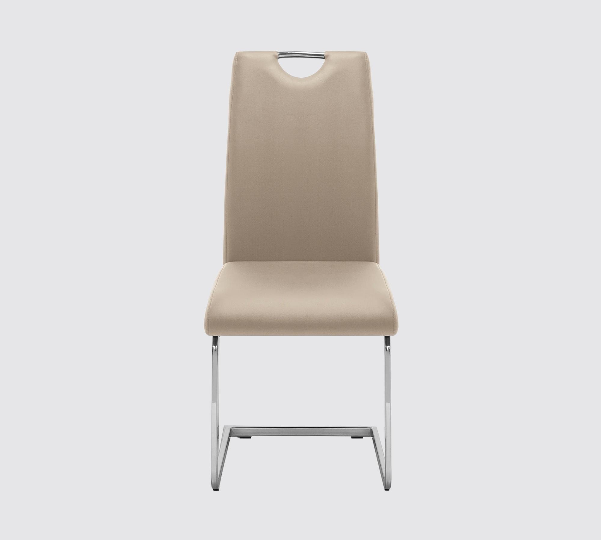 2x Freischwinger mit Griff Kunstleder Beige 