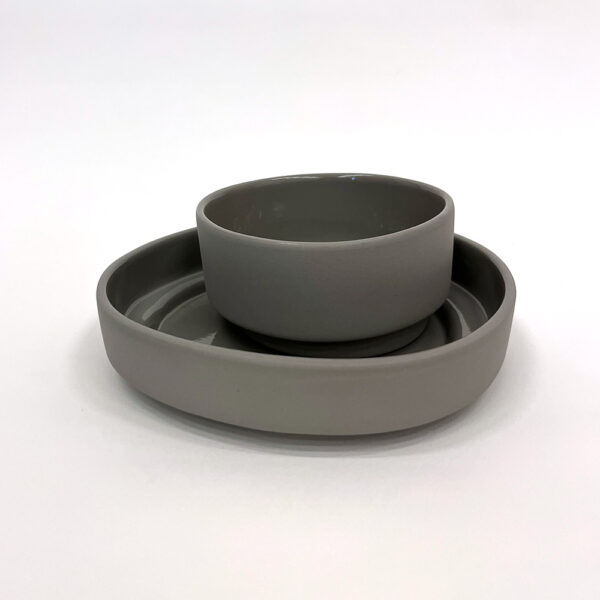 Dish set 5 persons Ceramic Light gray