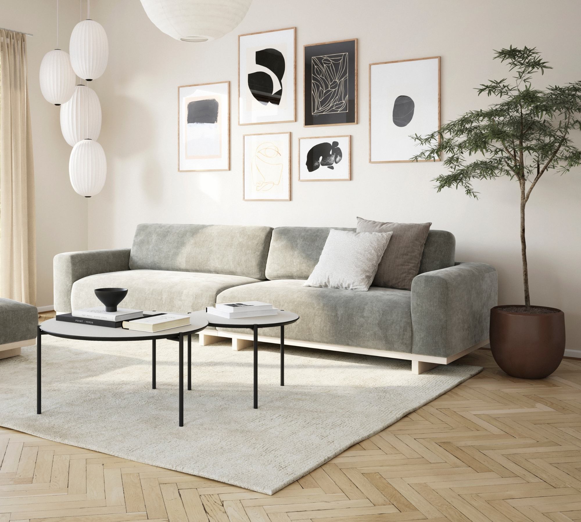 Aya Sofa 3-seater Planet Grey Green