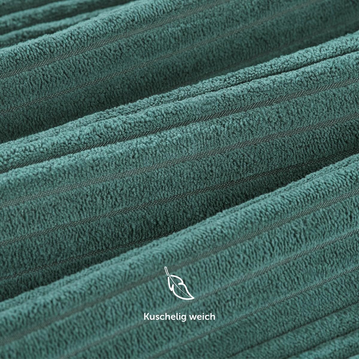 2x Kissenbezug Cord Grün 45x45cm 