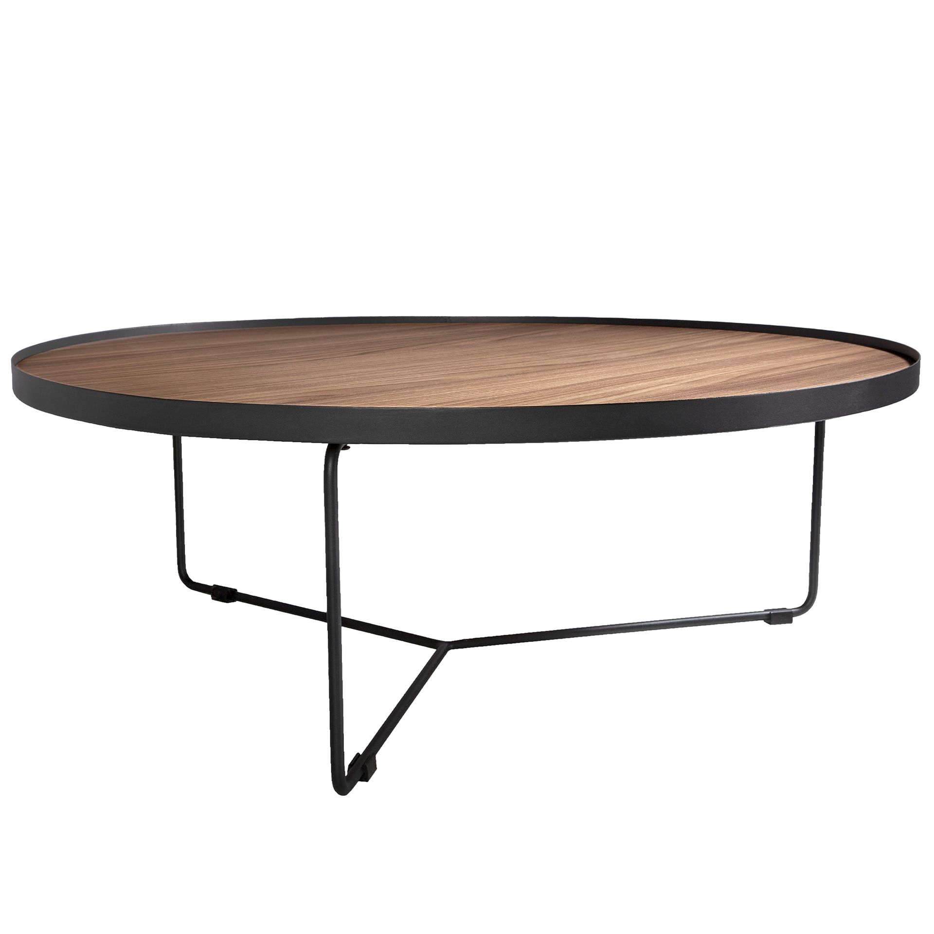 Runder Couchtisch Holzfurnier Stahl 100cm